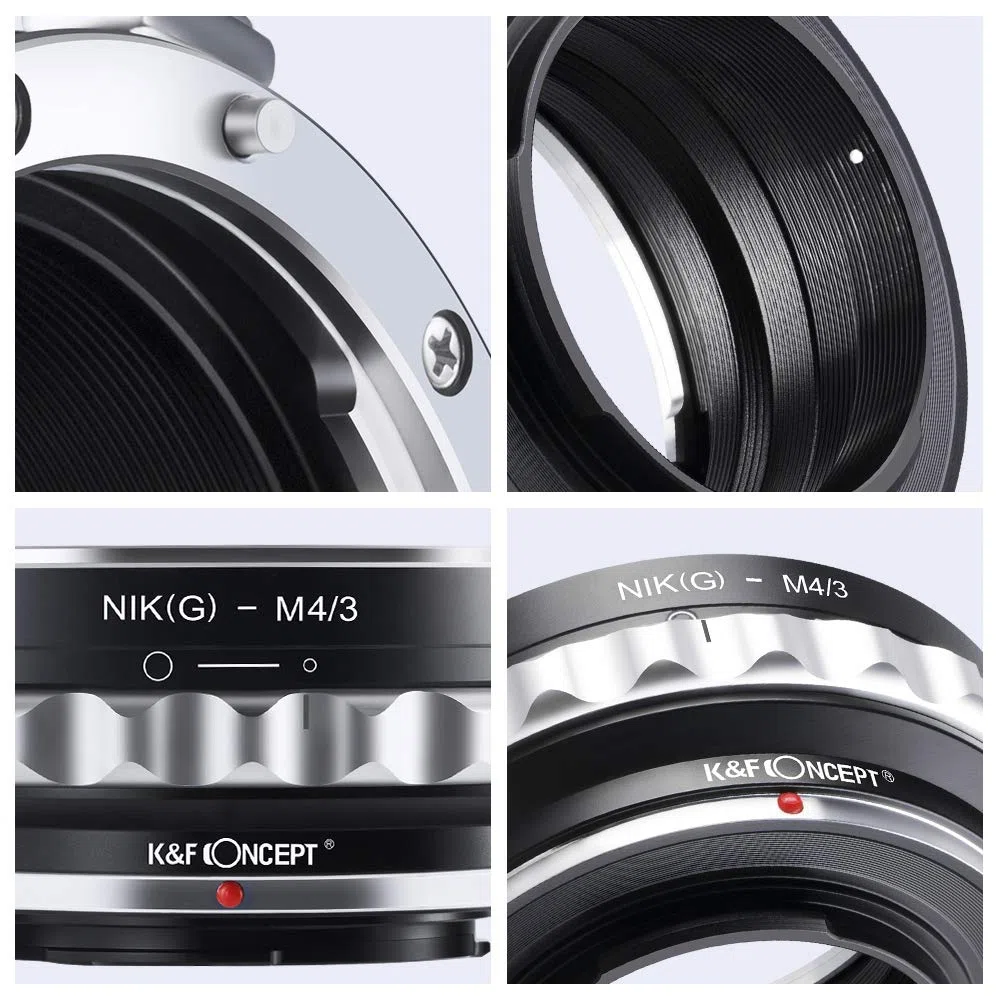 K&F CONCEPT Nik- AI(G)-M4/3 Objektiv Adapter mit Blendenring für Nikon G AF-S F Objektiv auf M4/3 MFT LUMIX DMC-GH1 GH2 GH3 GX7 G1 GF1 GX1