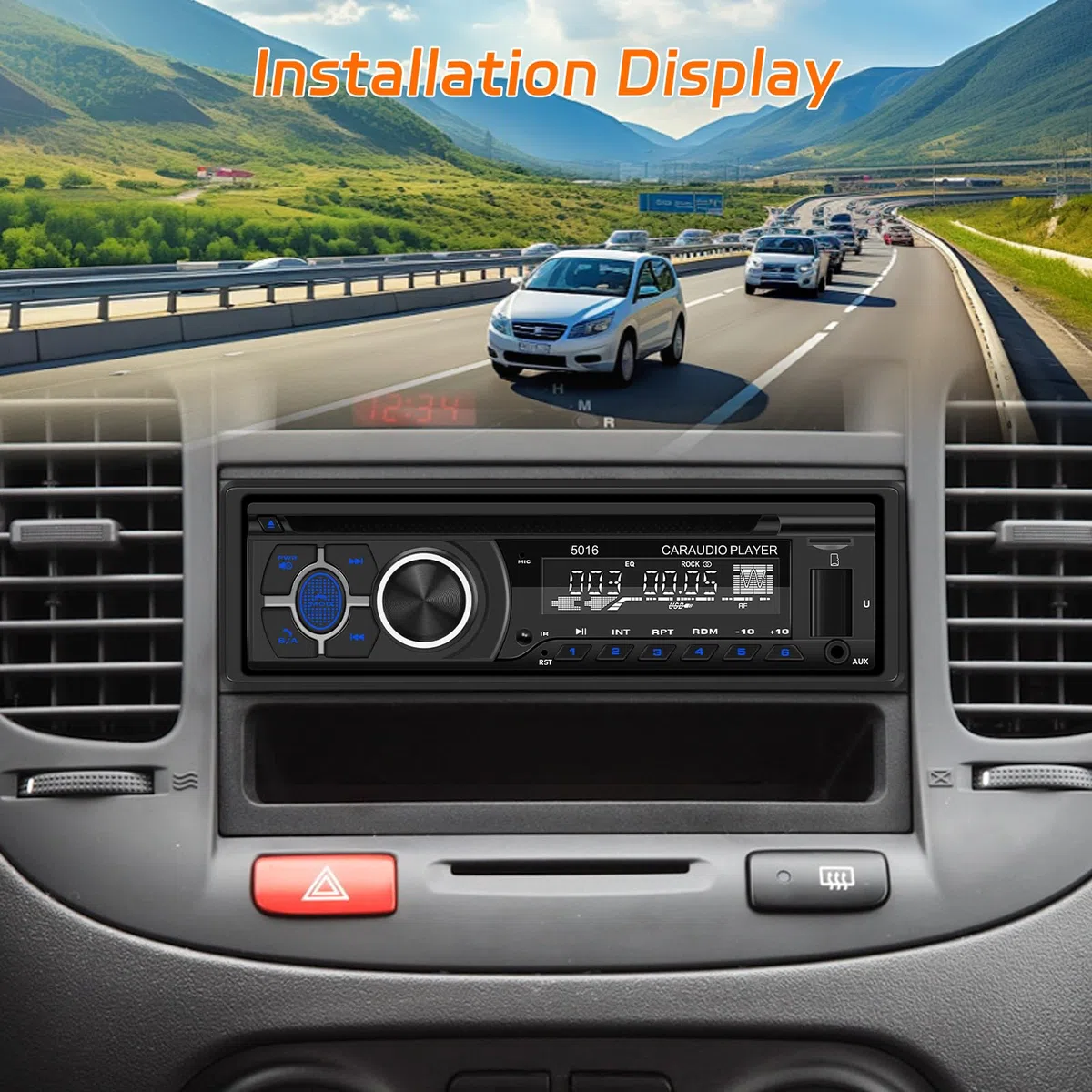 1Din Autoradio CD Player - Radio Mit Cd Player mit Bluetooth Freisprechfunktion - Audio Empfänger mit AM/FM Radio - DVD/USB/SD Karten/AUX Anschluss + Fernbedienung