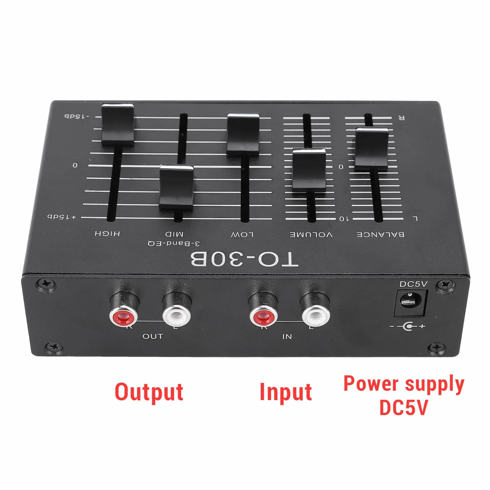 Stereo Vorverstärker, 3-Band Equalizer mit NE5532 Schaltung und Lautstärkeregler, HiFi Audio Preamplifier für Heimkino, Musiksysteme und Studio