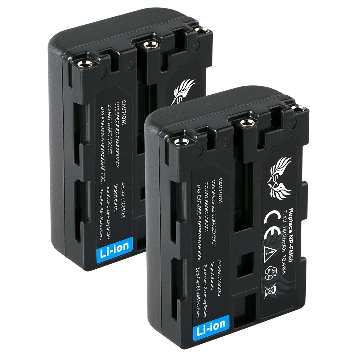 2X SK Akku Sony NP-FM50 + Ladegerät Charger für Sony NP-FM30 FM70 FM90 QM51D / für Sony Cyber-Shot DSC F707 S30 S50 S70 S75 S85 und weitere