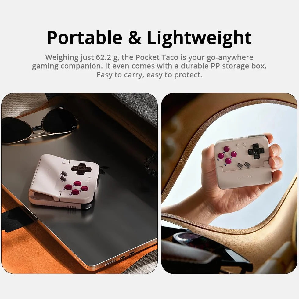 GameSir Pocket Taco Vertikaler Handheld-Controller für Android – Kabelloser Mobiler Gaming-Controller, 600-mAh-Akku, Leichtgewicht mit Durchladefunktion, Retro-Arcade-Mobiles Gamepad (Weiß)