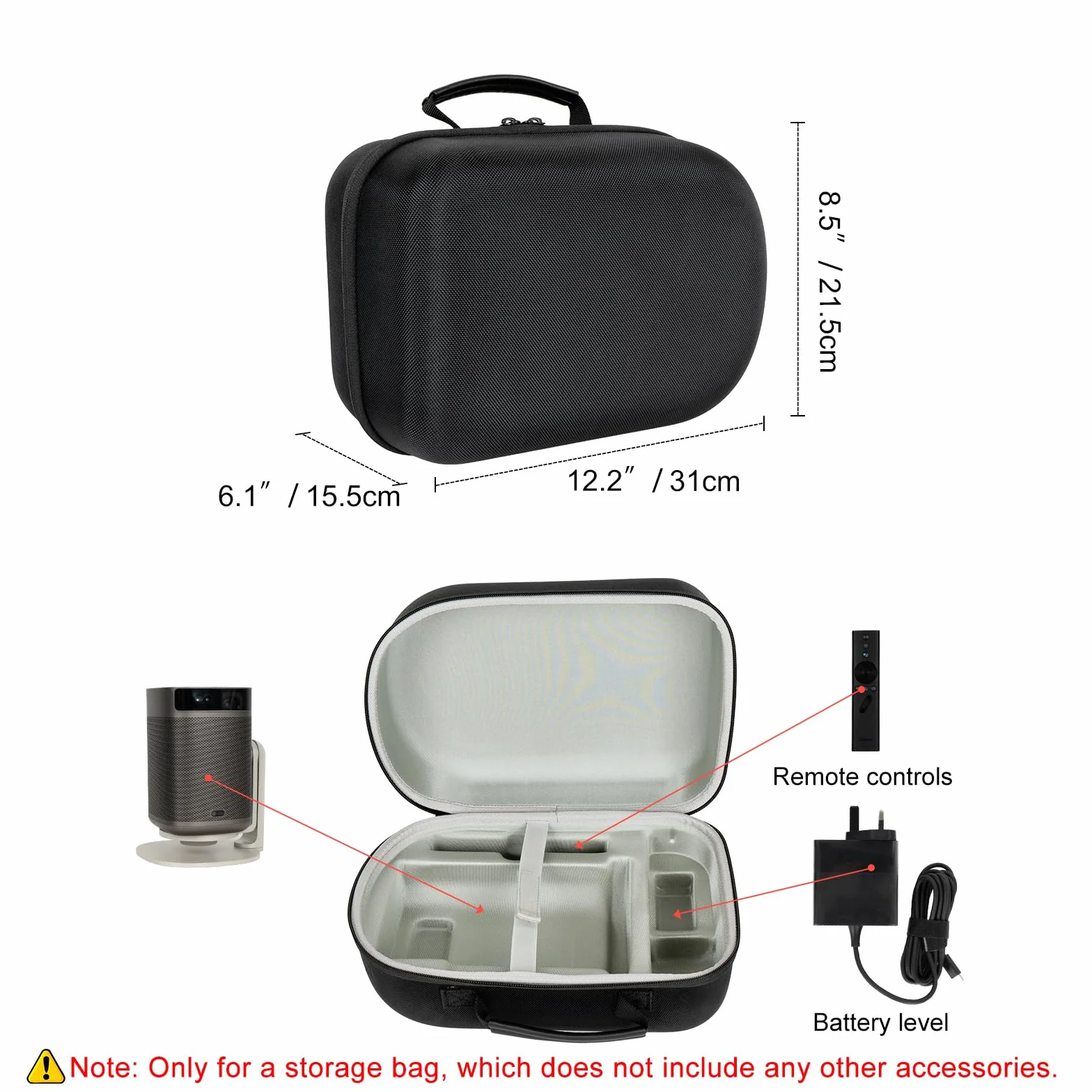 Tasche für XGIMI MoGo Pro/MoGo 2 Mini/MoGo 2 Pro, Eva Trage Hülle/Carrying Case/Koffer Kompatibel mit MoGo Serie Beamer (nur Fall für Mogo 2 Basic)