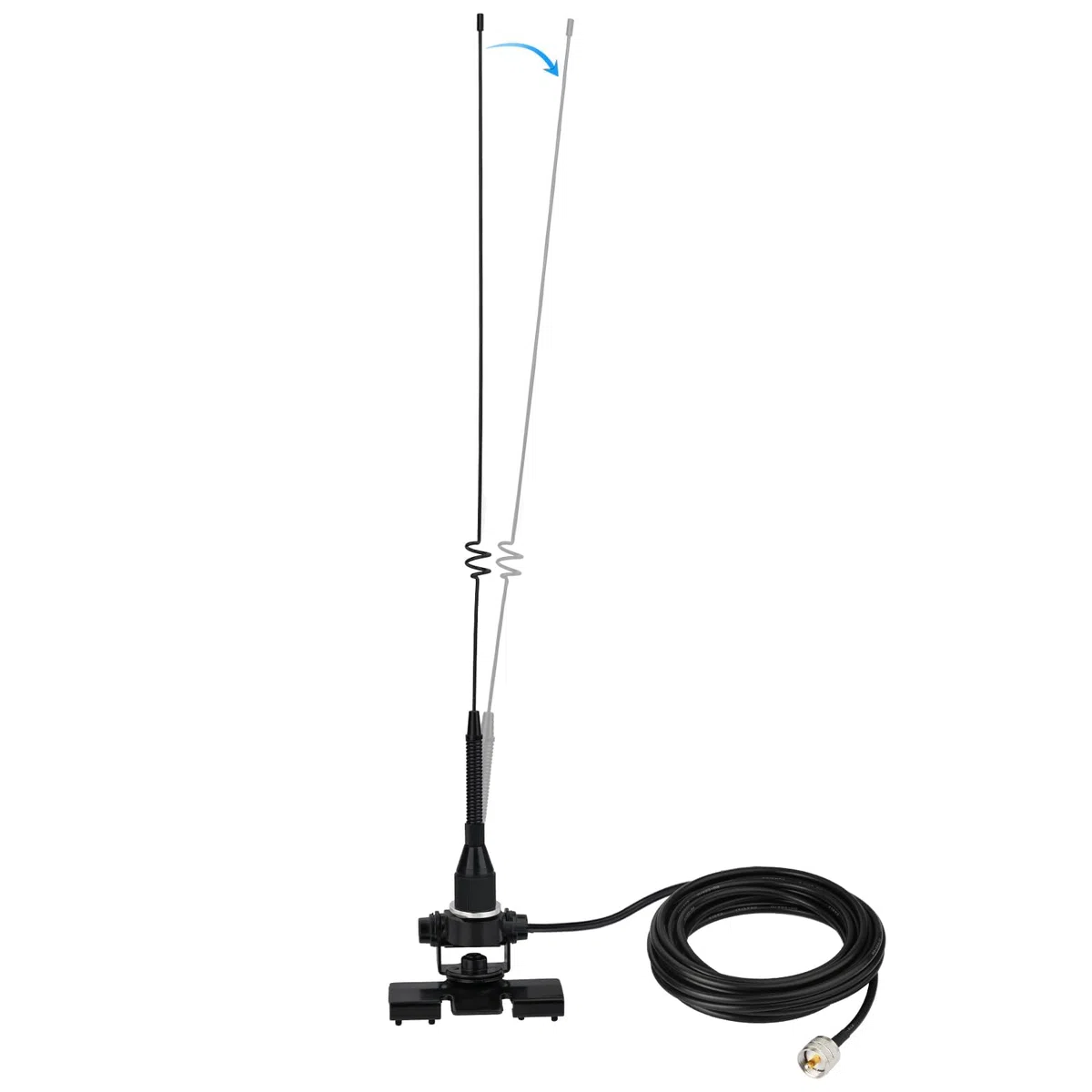 Bingfu Dualband VHF UHF Mobilfunkantenne 136–174MHz & 400–460MHz – 53cm Ham Antenne mit Halterung, PL259-Stecker und 5m Kabel für Zwei-Wege- und Amateurfunkgeräte