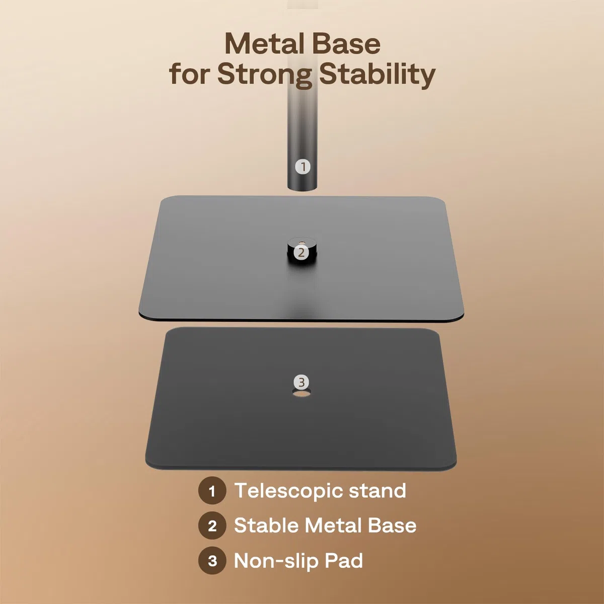 Aurzen verstellbarer Projektorständer, 44–110 cm Höhe, kompatibel mit TMY, HAPPRUN, Yaber, Epson und den meisten Beamer, 1/4-Zoll-Gewinde, ideal für Projektoren