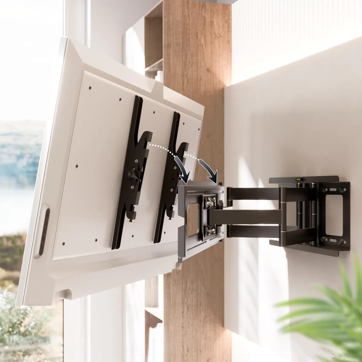RICOO TV Wandhalterung Schwenkbar für 40-85 Zoll Fernseher Halterung Wand Fernsehhalterung Neigbar Universal Smart Flach OLED Curved Schwenkarm R06 Fernseh-Arm bis 95 Kg & VESA 600 (400) x 400 mm