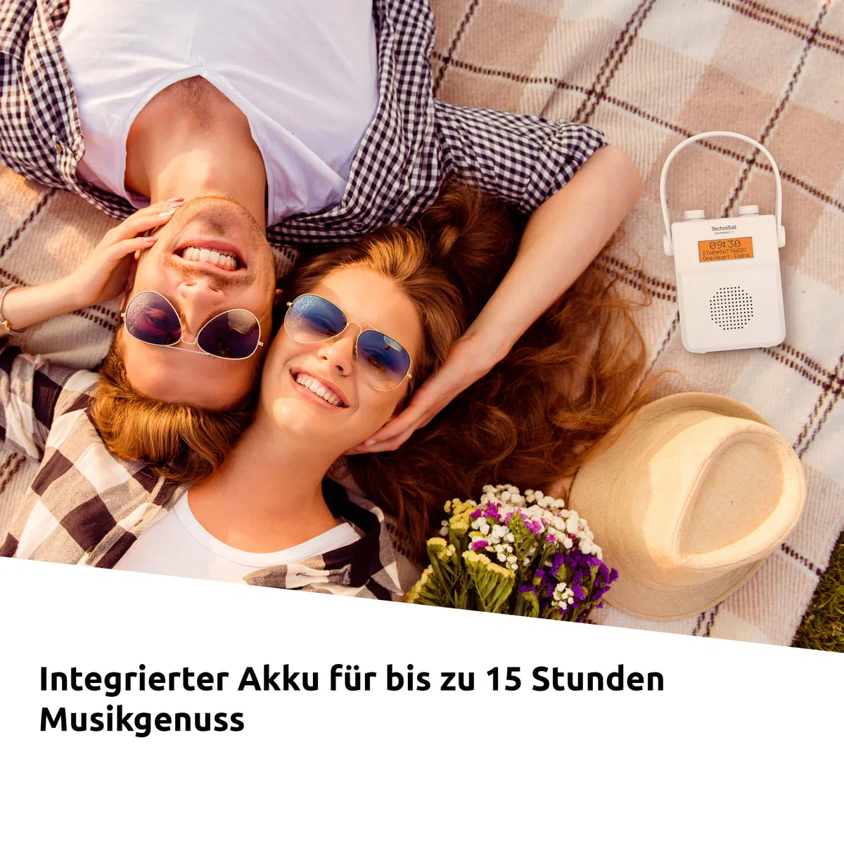 TechniSat DIGITRADIO 30 - wasserdichtes DAB+ Duschradio (UKW, DAB Digitalradio, integrierter Akku, Bluetooth, wasserdicht nach IPX5, Wecker, Favoritenspeicher, Kopfhörer-Anschluss) weiß