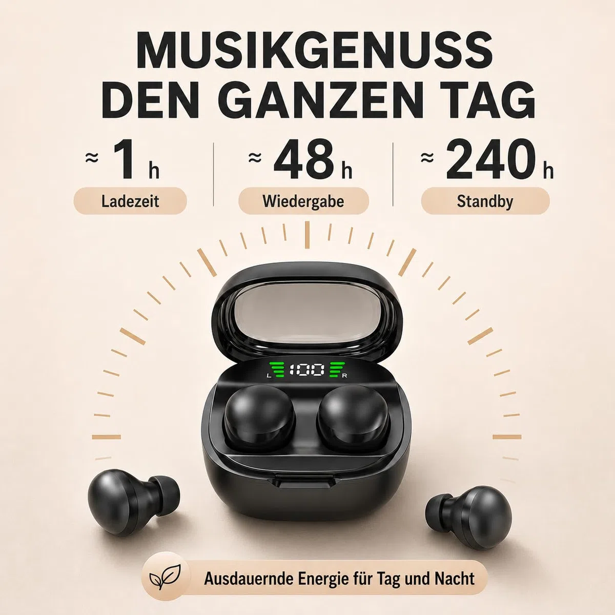 Micool Unsichtbarer Schlaf-kabelloser Kopfhörer, wasserdichte Bluetooth-Ohrhörer, leichte Schlafkopfhörer Bluetooth, schmerzlose, unsichtbare Schlaf-Kopfhörer für empfindlichen Schlaf, lange