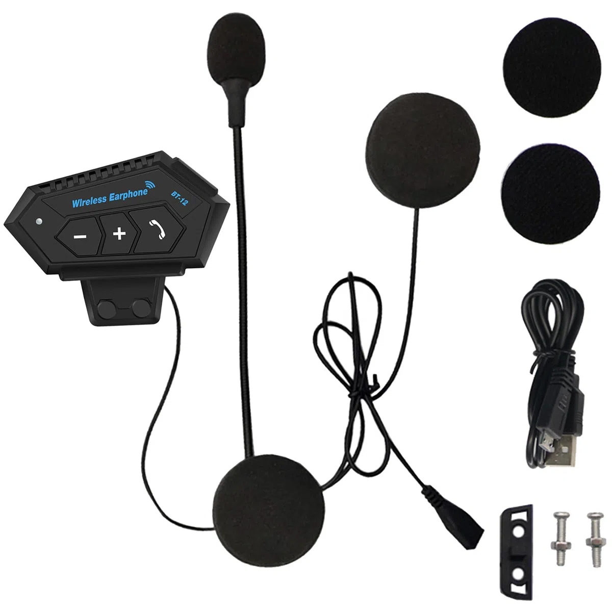 Motorradhelm Bluetooth 5.0 Headset, BT12B Wireless Kommunikationssystem Zubehör, Radfahren Intercom mit Lautsprecher Freisprechen, Geräuschreduzierung Moped Kopfhörer für Skifahren, Reiten, Klettern