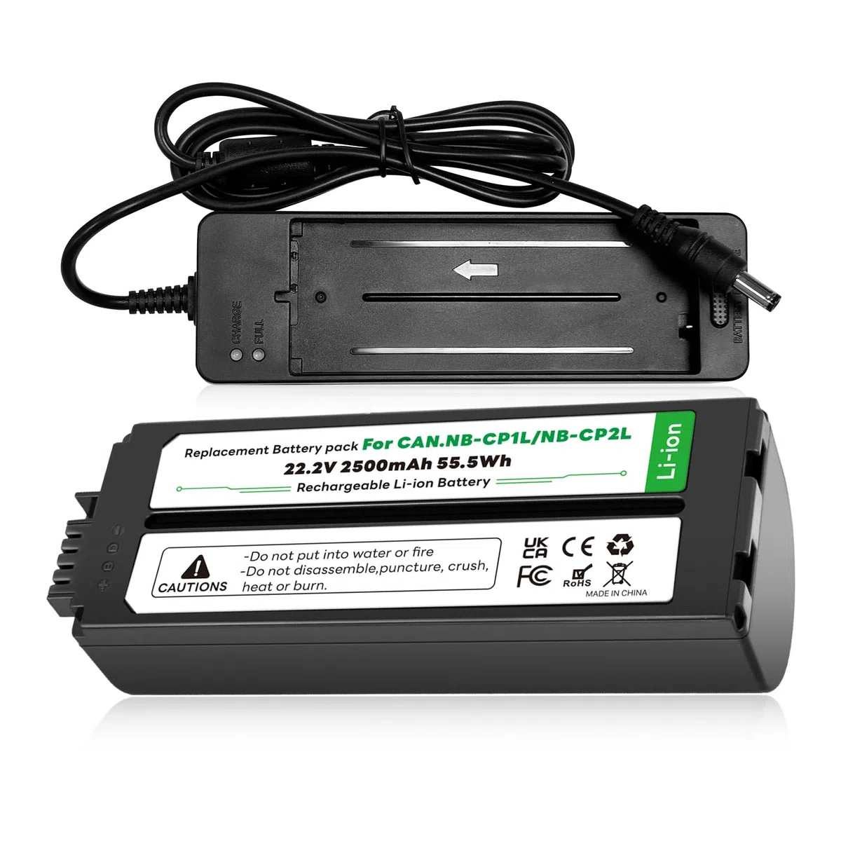 2026 Upgrade 2500mAh NB-CP2L CP1L Akku + Ladegerät Adapter für Canon Fotodrucker Selphy CP1500, CP1300, CP1200, CP910, CP900, CP820, CP810, CP800, CP520, CP510, CP500, CP100