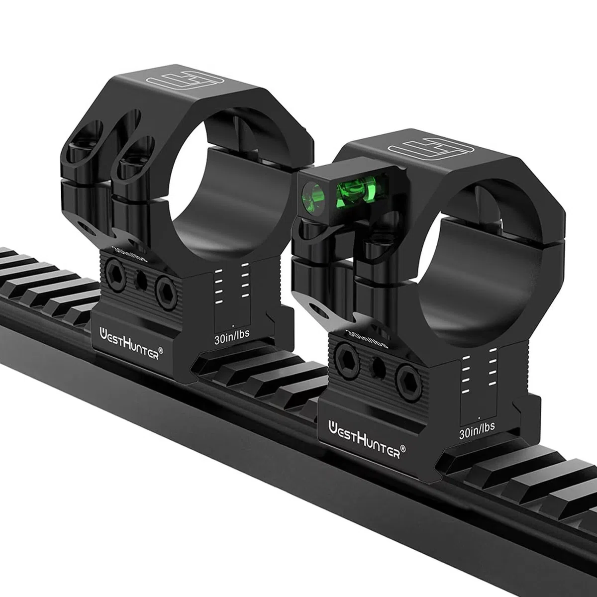WestHunter Optics Präzisions-Zielfernrohrmontagen für Picatinny, mit 120 MOA Verstellbereich, höhenverstellbare Montage für 1 Zoll/30 mm/34 mm Mittelrohr, inklusive Wasserwaage