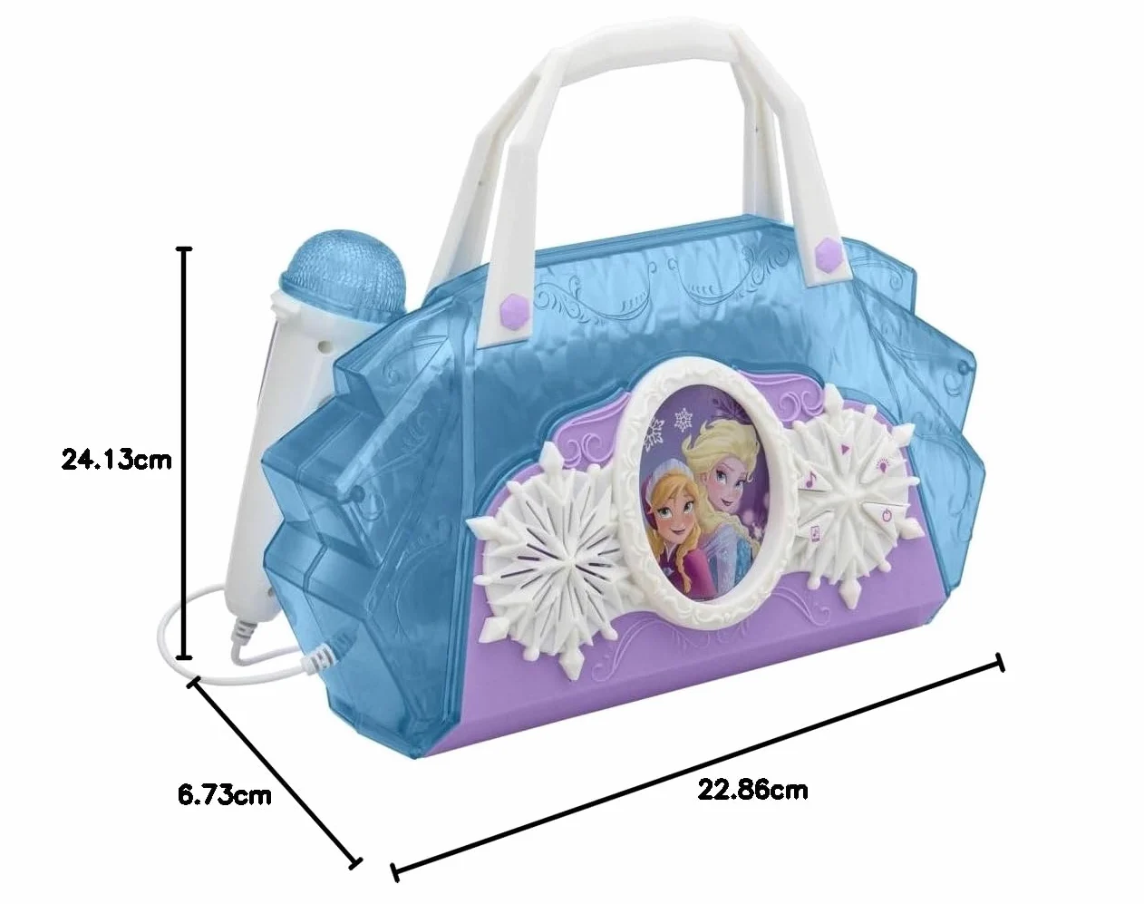 eKids FR-115 Lizenzierte Disney Frozen Karaoke Boombox mit Mikrofon und Audio Eingang für Kinder ab 3 Jahren