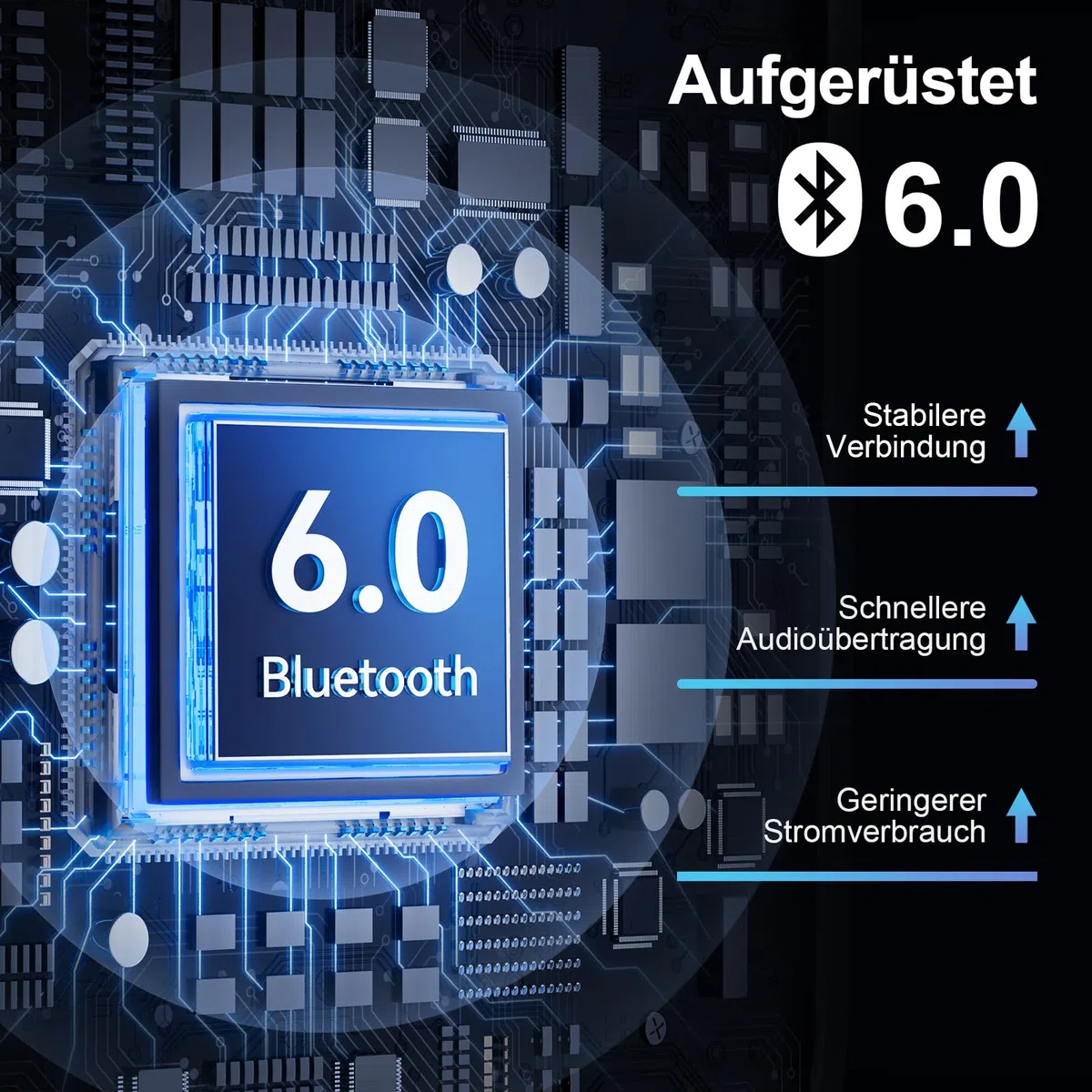 1Mii CarEcho MK02 Bluetooth 6.0 Freisprecheinrichtung für Auto, 5W Lautsprecher für Kristallklare Anrufe, Siri & Google Assistant, Automatisches Einschalten, Dual Verbindung, 35 Std Akku