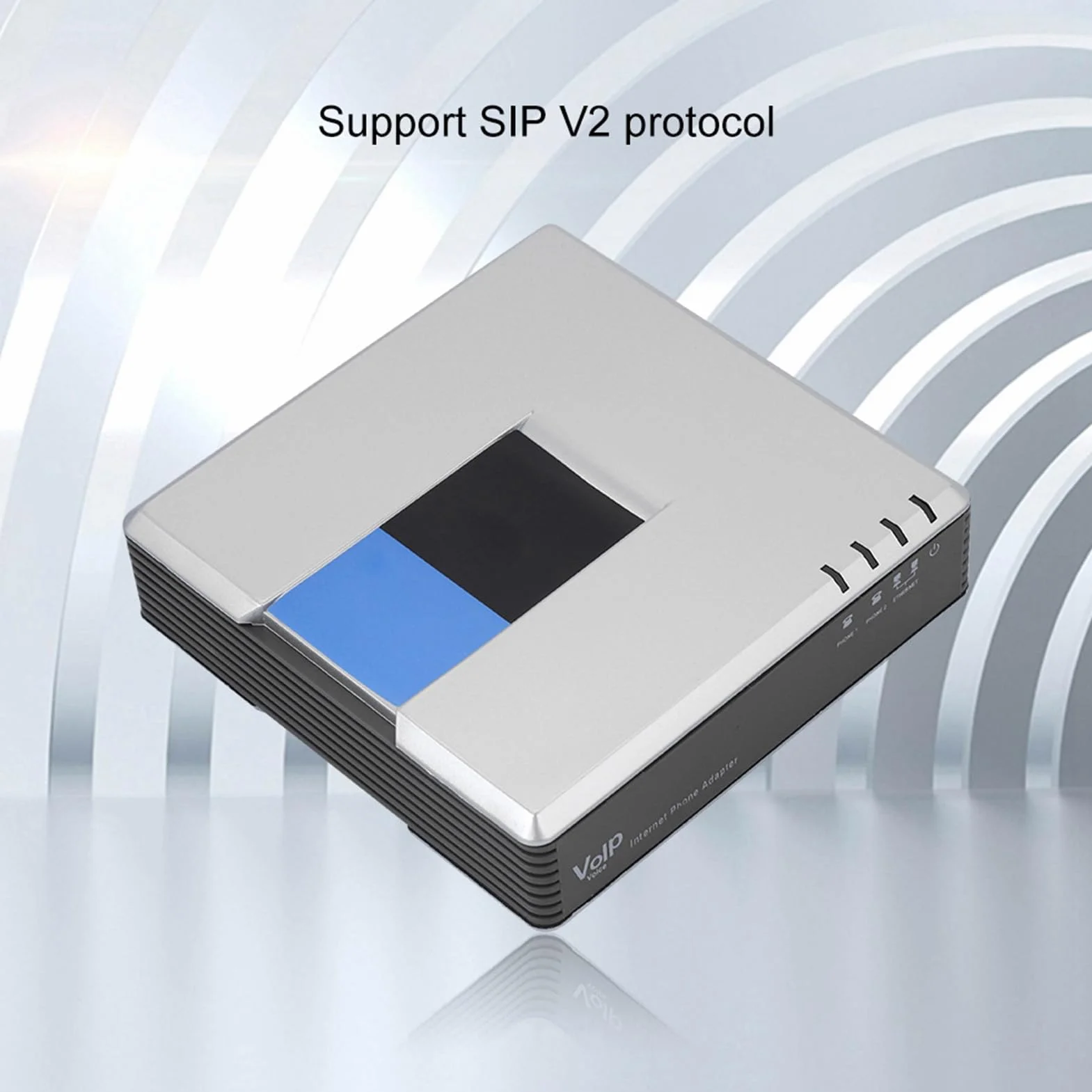 VoIP Gateway Internet, Internet Telefon Adapter Telefon 2 Ports Adapter SIP RJ45 Kabel für Linksys PAP2T (EU-Stecker)