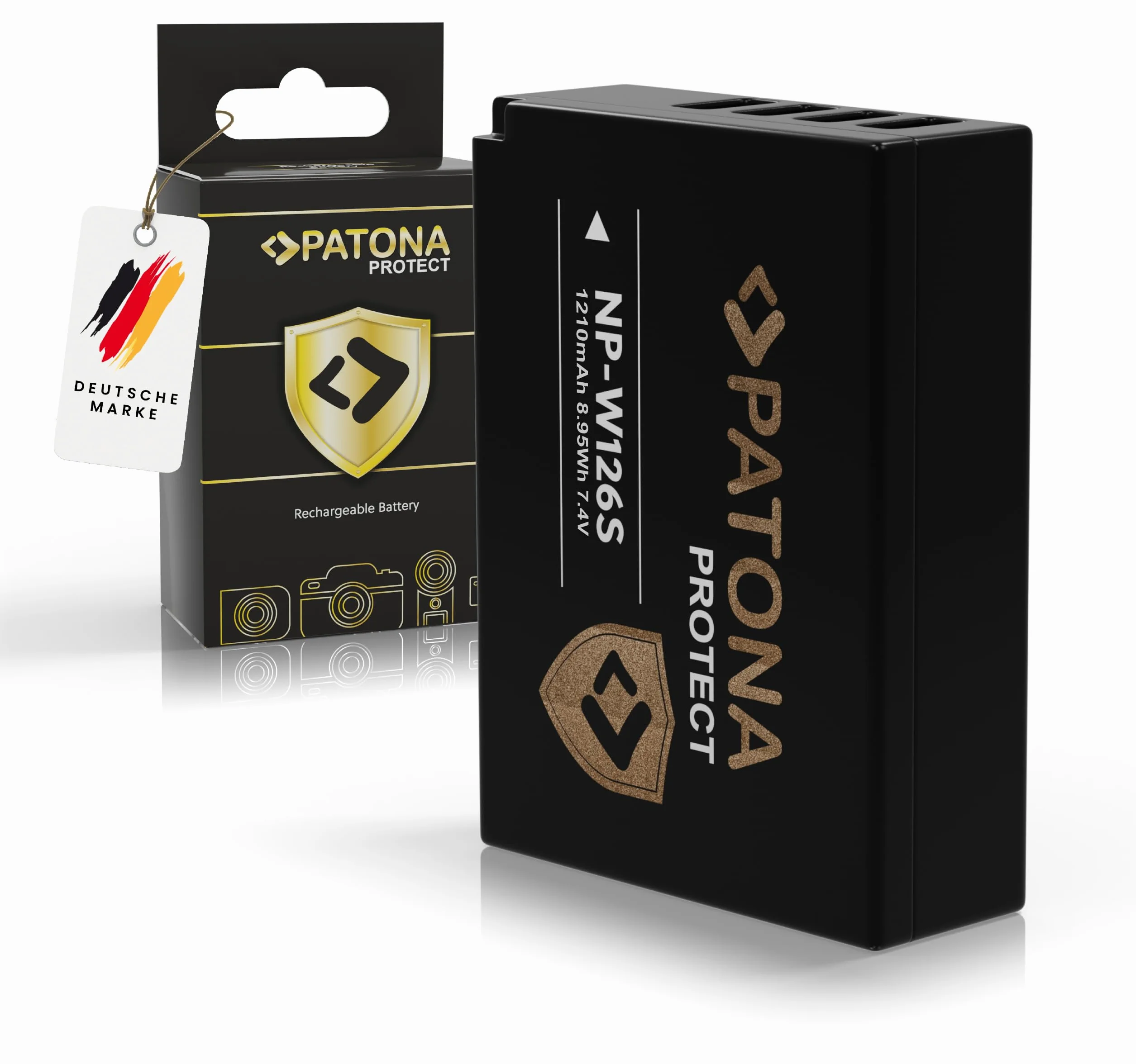 PATONA 2X Protect NP-W126s Akku (1210 mAh) + USB-C PD Dual-Ladegerät – für Fujifilm X-T5 X-T50 X-S10 X-M5 X100VI X100F X-T30 X-Pro3 – mit NTC-Sensor & V1-Gehäuse
