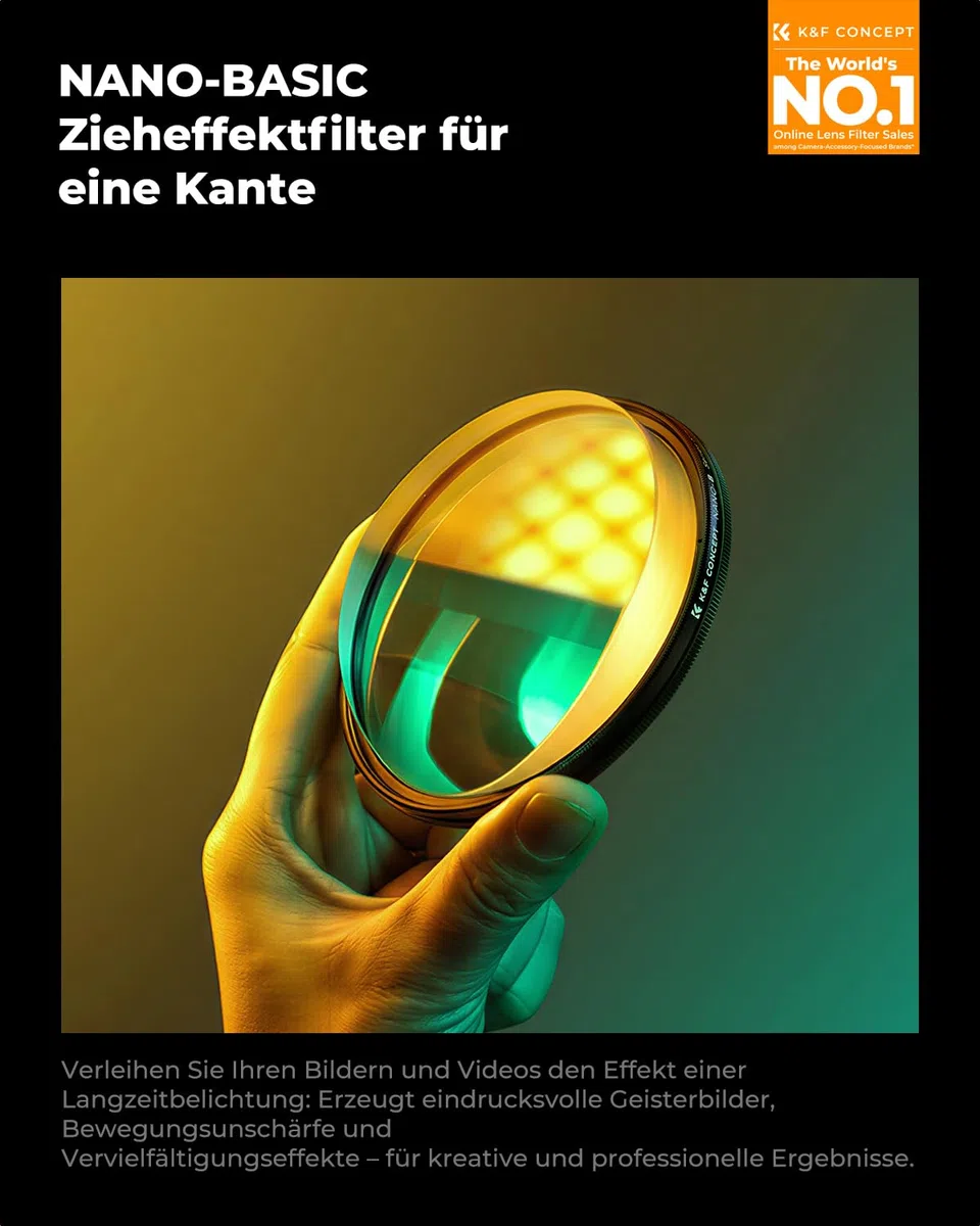 K&F CONCEPT 67mm Einzelbewegungsunschärfe-Effektfilter Optisches Glasprisma Spezialeffekt-Kameraobjektivfilter (Nano-B Serie)