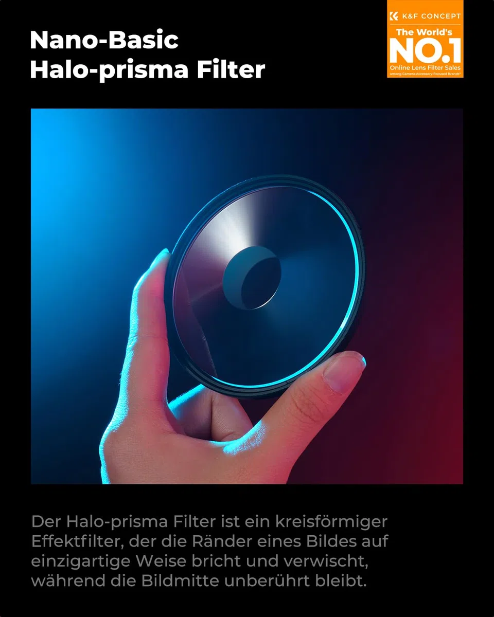 K&F Concept Nano B-Serie Halo Effektfilter 82mm Wirbelverzerrungen und Tunnelblick Spezialeffektfilter