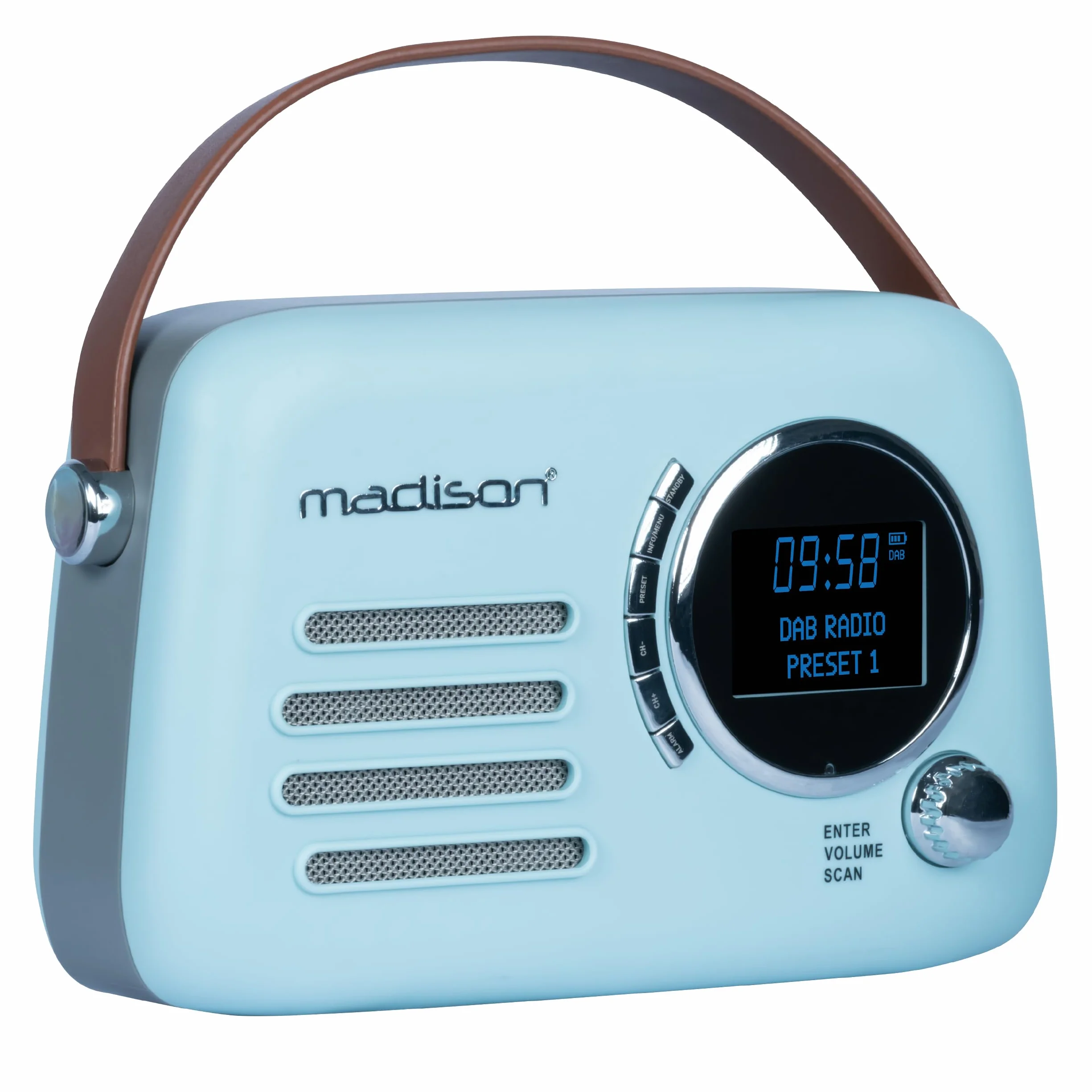 Madison FREESOUND VR30BL Retro Kofferradio mit DAB, FM & Bluetooth blau