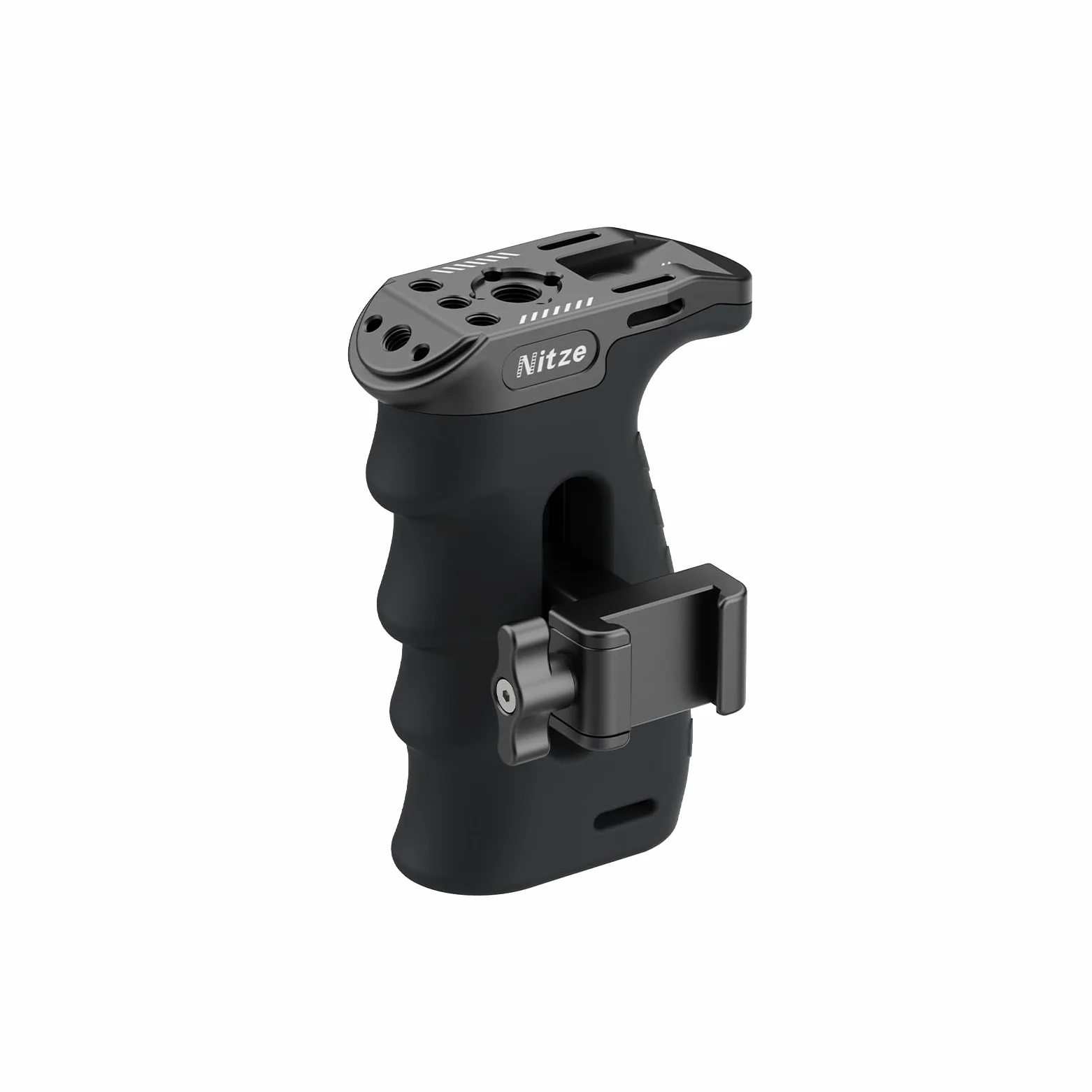 Nitze Ergonomischer Seitengriff mit NATO-Klemm, Side Handle NATO-Clamp für Linke Oder Rechte Hand, Mini-Seitengriff with Built-in Cold Shoe Nach Oben und Unten Verstellbar für Kamerakäfig-PA29C