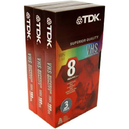 Imation 3er-Pack VHS-Videokassette, Rot, 8 Stunden, 3 Count