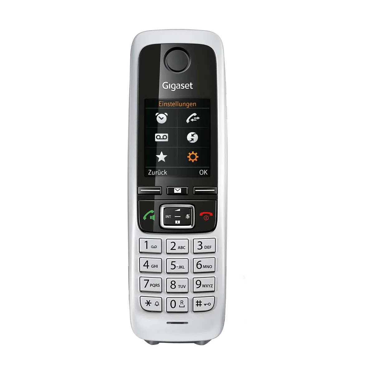 Gigaset C430HX - DECT-Mobilteil mit Ladeschale – hochwertiges Schnurloses Telefon für Router und DECT-Basis – Fritzbox-kompatibel - 1,8 Zoll Farbdisplay, Schwarz-Silber