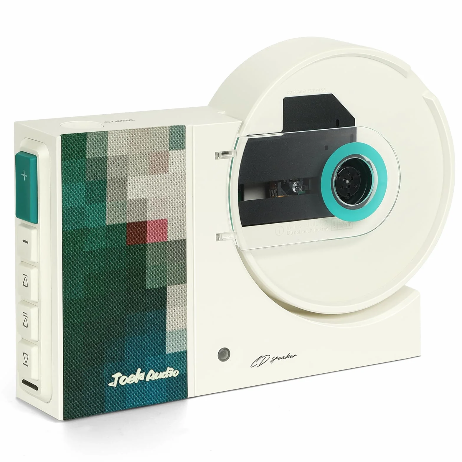 Wandmontierbarer Retro-CD-Payer-Musik-Player, USB, Bluetooth-kompatibel, AUX-Eingang, Heim-Audio-Lautsprecher, 4000 mAh, mit Fernbedienung, für Heimdekoration (grün)