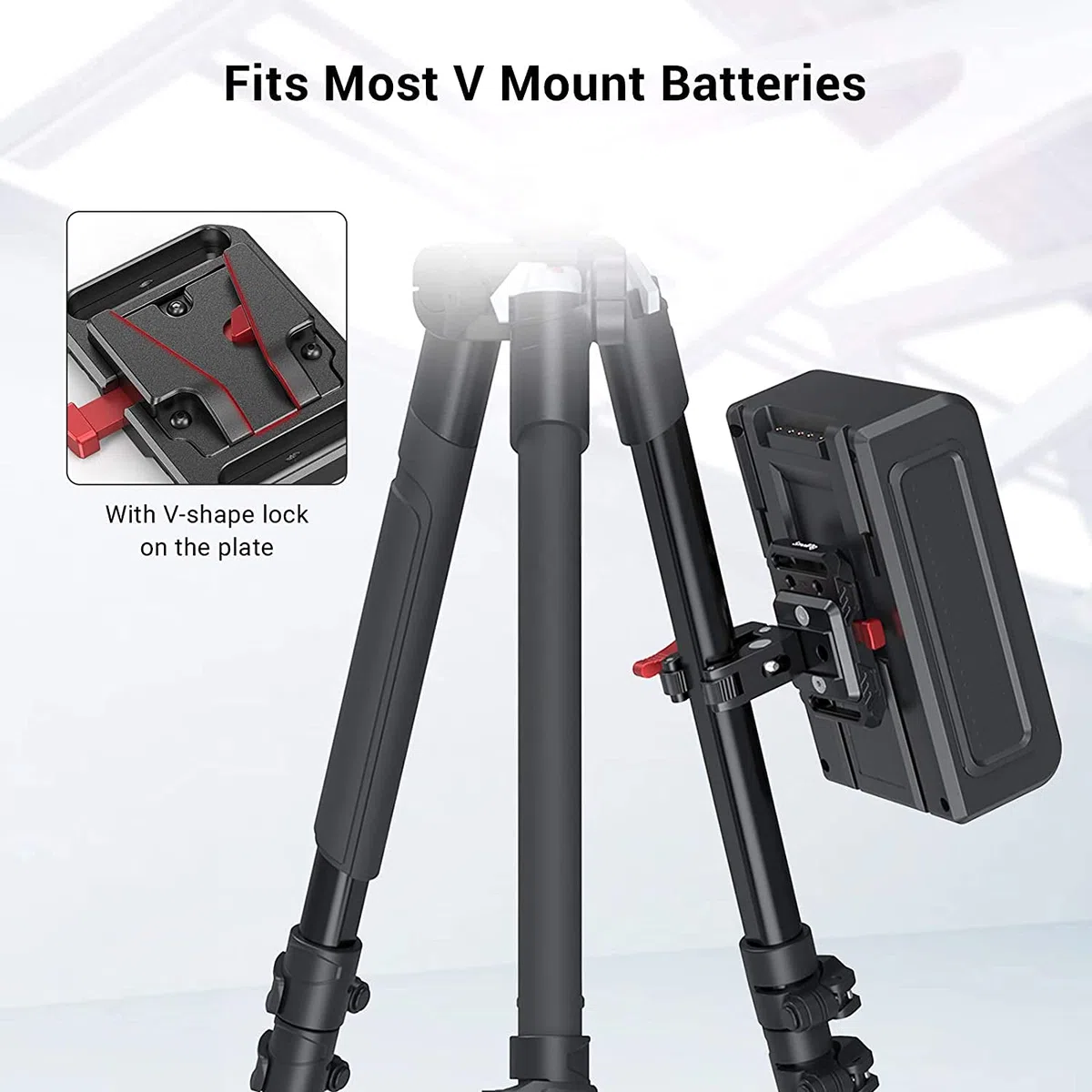 SMALLRIG Mini V Mount Battery Plate Batterie Platte mit Super Klemme, Kompatibel mit für SmallRig für Moman für ZGCINE für PATONA und für VILTROX Akkus - 2989
