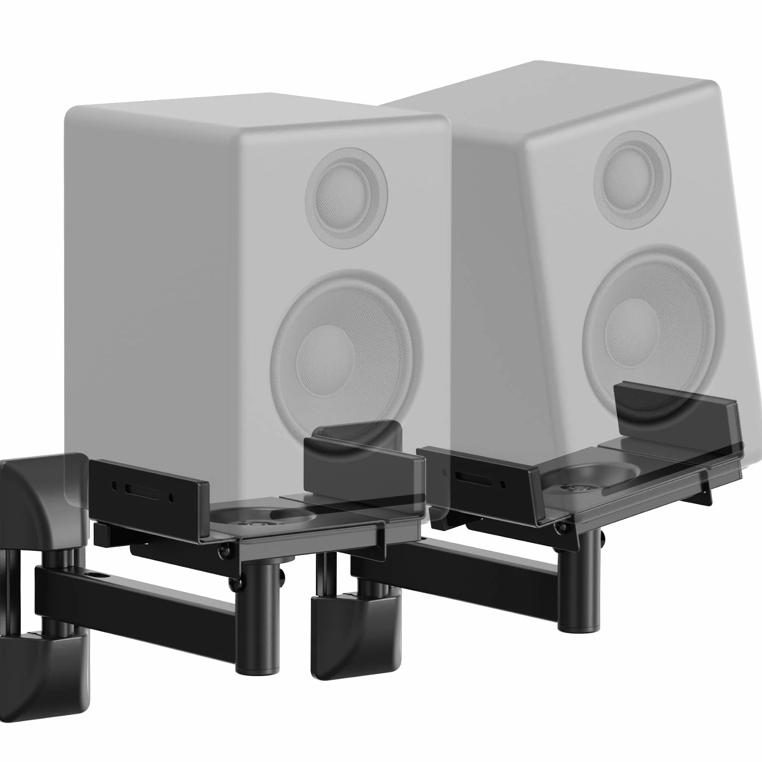 PUTORSEN Lautsprecher Wandhalterung - Voll einstellbare Universal Lautsprecher Halterung Wand, 2 Pack Boxen Wandhalterung, hält bis zu 25kg