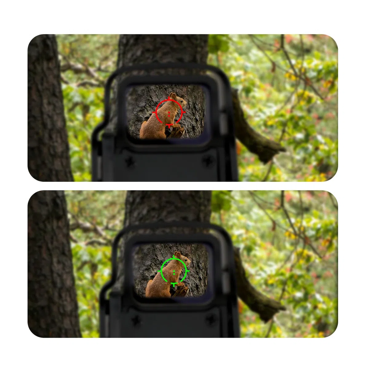 558 Holographic Sight Grün-/Rotpunkt-Zielfernrohr mit Schnellverschluss für 20-mm-Picatinny-Schienenmontage (schwarz)