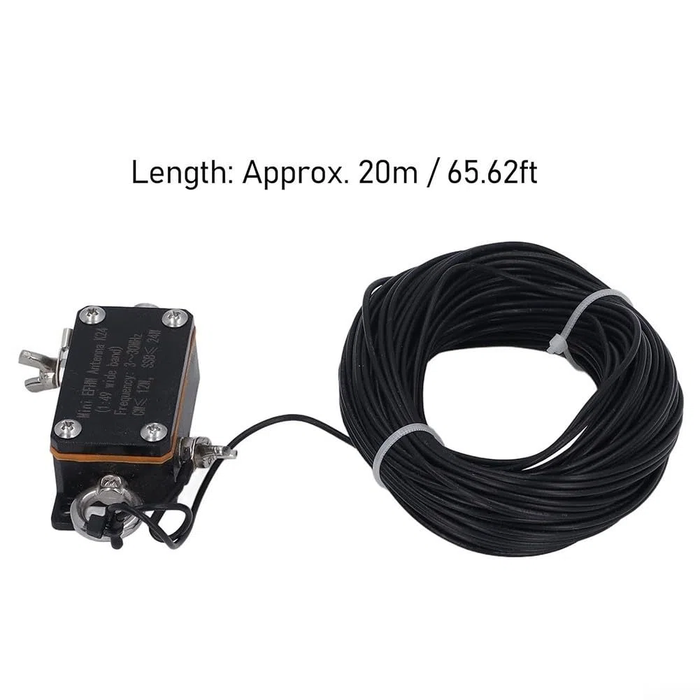 Pocket EFHW Antenne K24, 3-30MHz Kurzwellenantenne, Breitband Tragbare Endspeisung Halbwellenantenne für Ham Radio Feldbetrieb