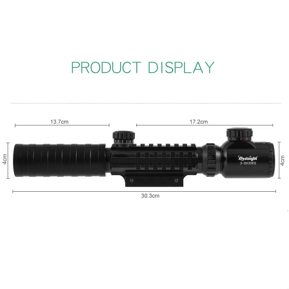 Paike 3-9x32 Zielfernrohr Rot/grüner Punkt beleuchtetes Visier mit 11mm / 20mm