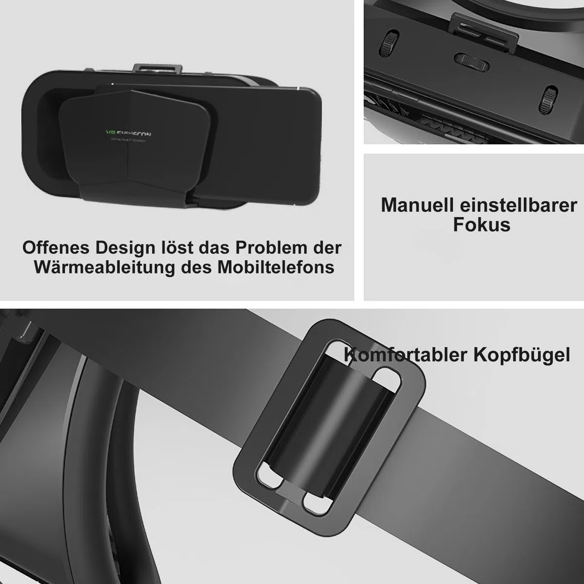VR Brille Handy Virtual Reality mit Fernbedienung, 3D VR-Brille Erleben Sie Spiele und 360 Grad Filme in weicher & komfortabler Glasses für Phone Android 5~7 inc