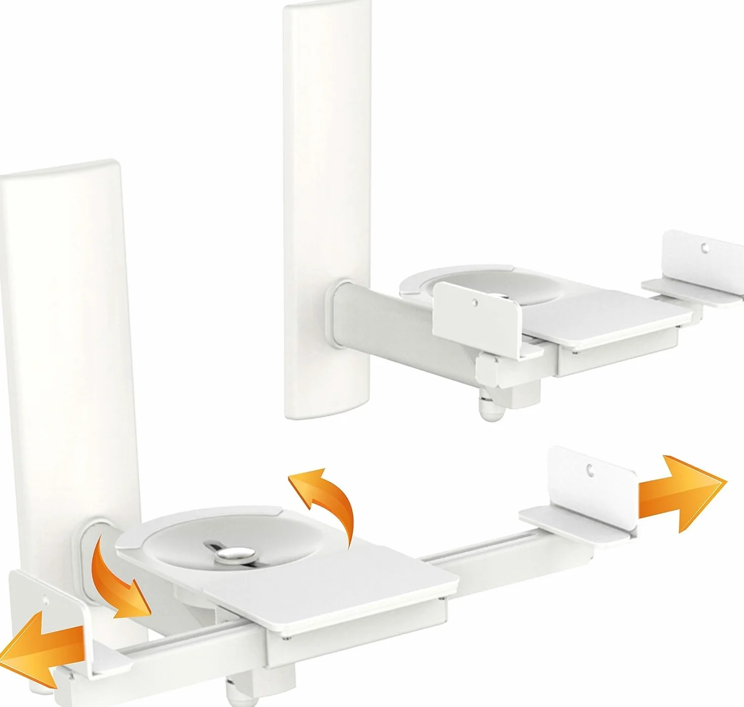 RICOO LH023-W Lautsprecherwandhalterungen Lautsprecher Wandhalterungen 2-er Set Universal Schwenkbar Neigbar Halterung Boxen Wand Halter Boxenhalterung Set bis Max. 25-Kg Wandhalter Speaker Wall Mount