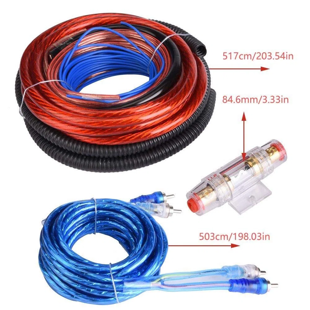KSTE Subwoofer Cable, Car Subwoofer Wire Kit, 4 Guage 2800W Car Audio Verstärker Lautsprecher Installation Wire Cable Kit Fuse Anzug