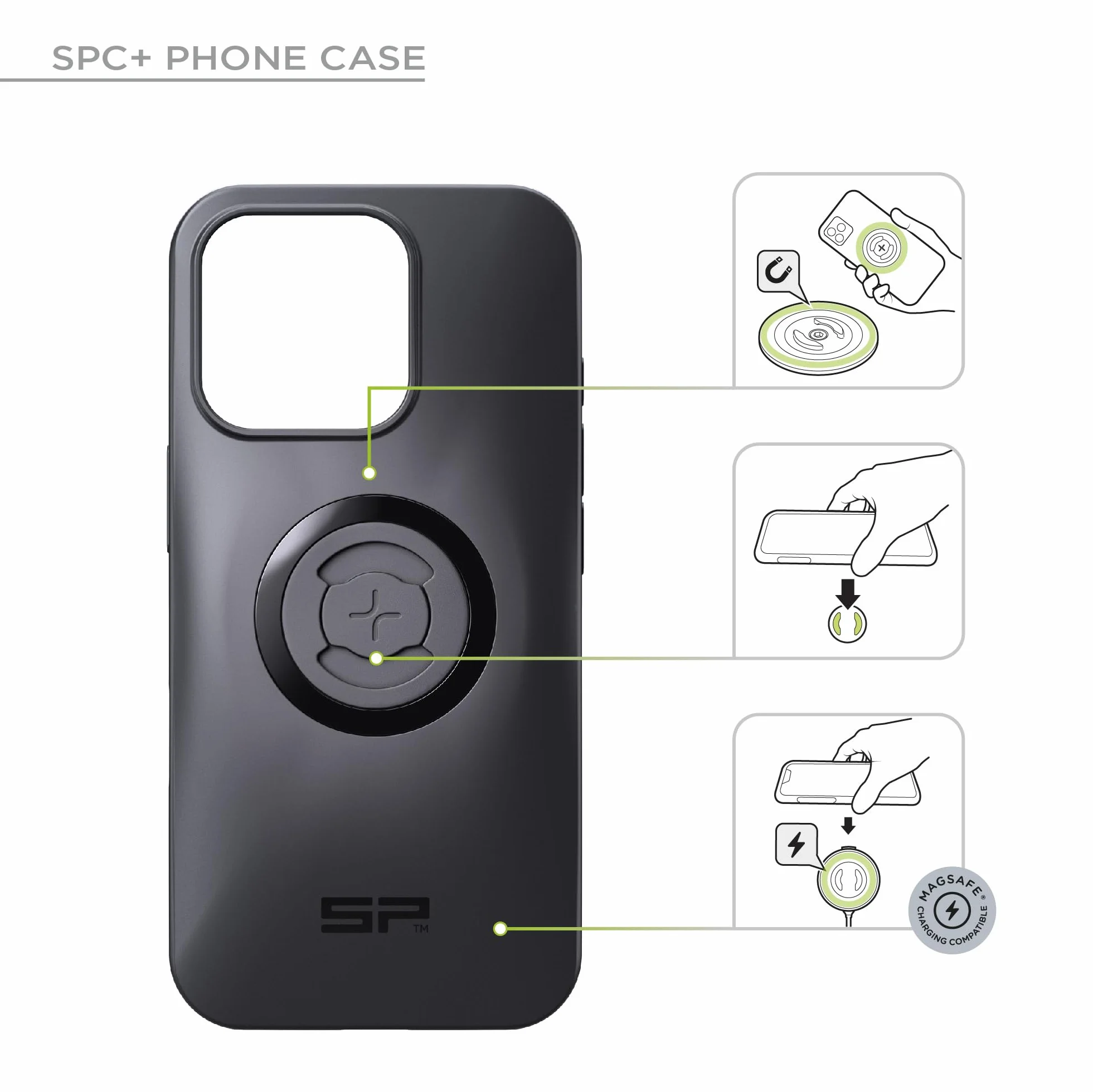 SP CONNECT Micro Stem Bundle | SPC+ | für iPhone 13 mini/12 mini Handy Halterung für den fahrradlenker | Smartphone Halterung Fahrrad | handyhalter