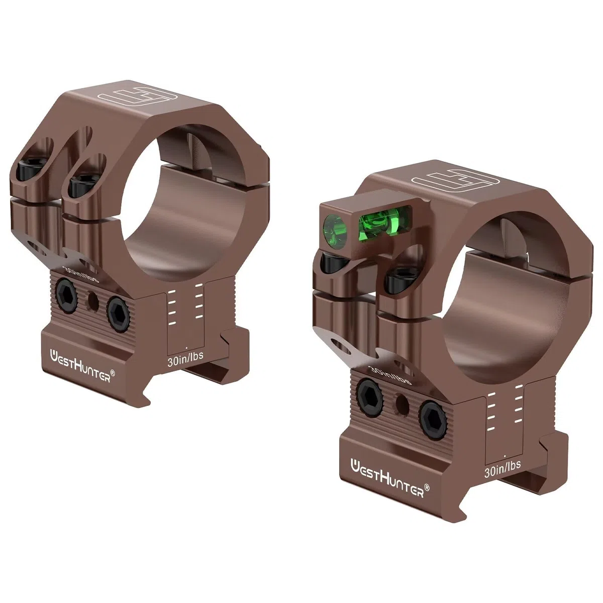 WestHunter Optics Präzisions-Zielfernrohrmontagen für Picatinny, mit 120 MOA Verstellbereich, höhenverstellbare Montage für 1 Zoll/30 mm/34 mm Mittelrohr, inklusive Wasserwaage