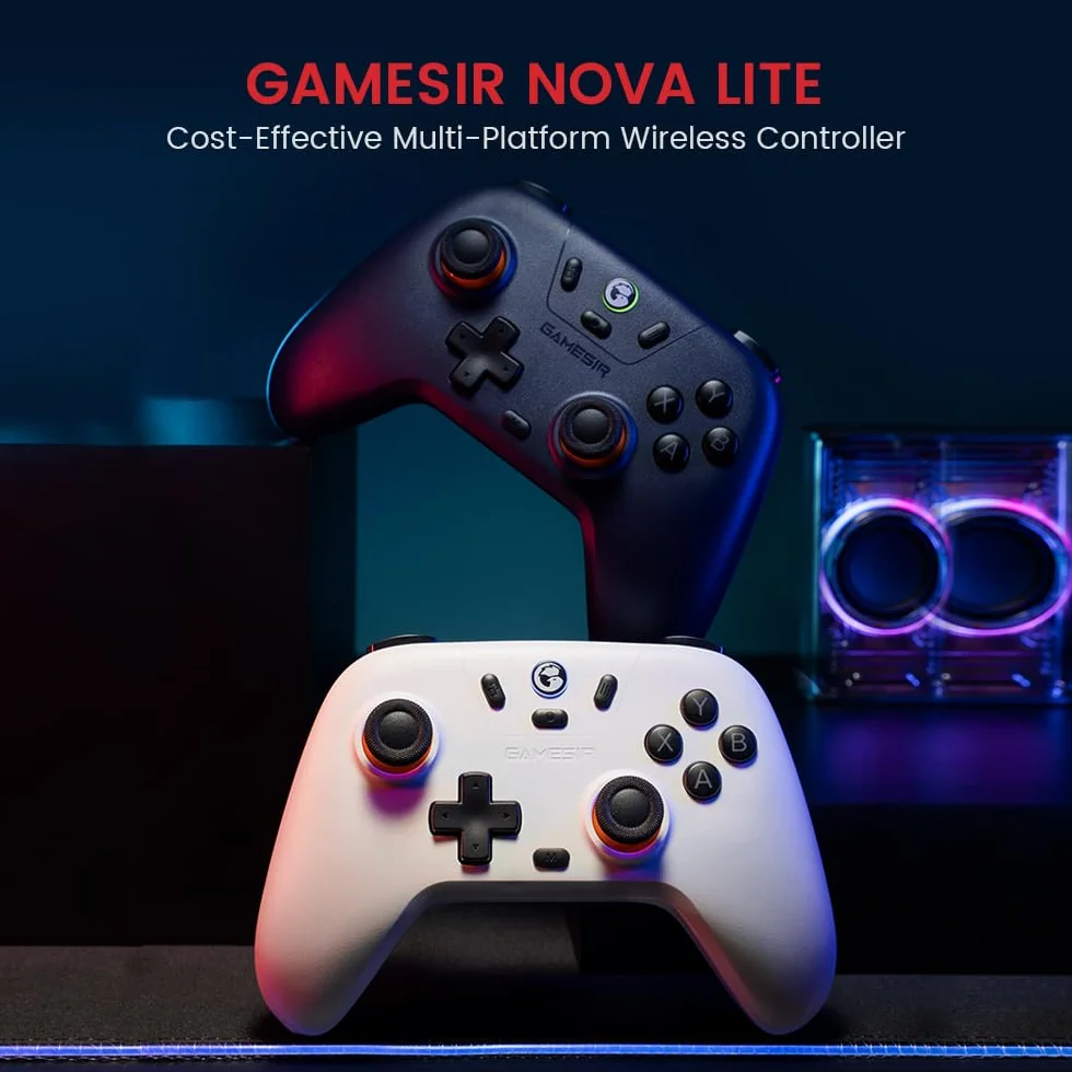 GameSir Nova Lite Wireless Controller – 2.4G & Bluetooth Gamepad for Windows PC, iPhone, Android, Switch & Steam Deck – Hall Effect Triggers, Turbo Function, Rumble Vibration (Yellow)