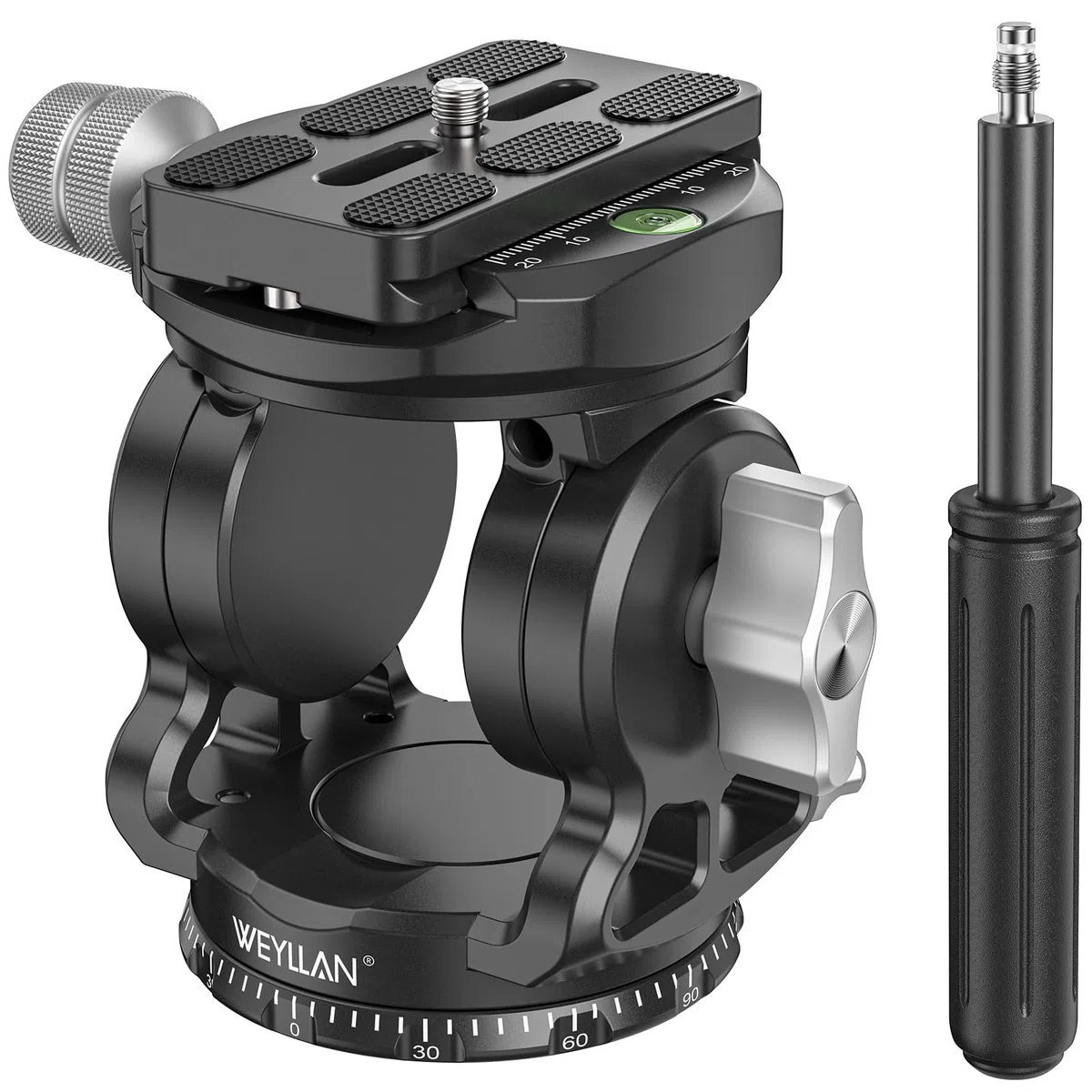 WEYLLAN VH7 Stativkopf für Kamera mit Arca Swiss Quick Release Plate, Fluid Head Stativ für DSLR Kamera Camcorder, Metall Panoramavideo Stativ Fluid Head Pan Tilt, Max Load 17lbs/8kg