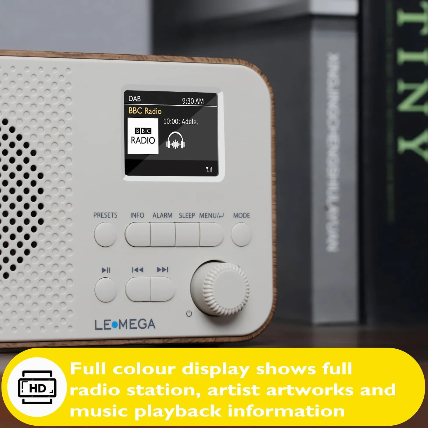 LEMEGA DAB Go DAB+/UKW Radio – Small Radio,Digital Radio with Bluetooth Streaming,Simple Controls,OLED Display,Headphone Jack,Portable Radios Mains and Battery,Ideal for Travel and Outdoors,Walnuss
