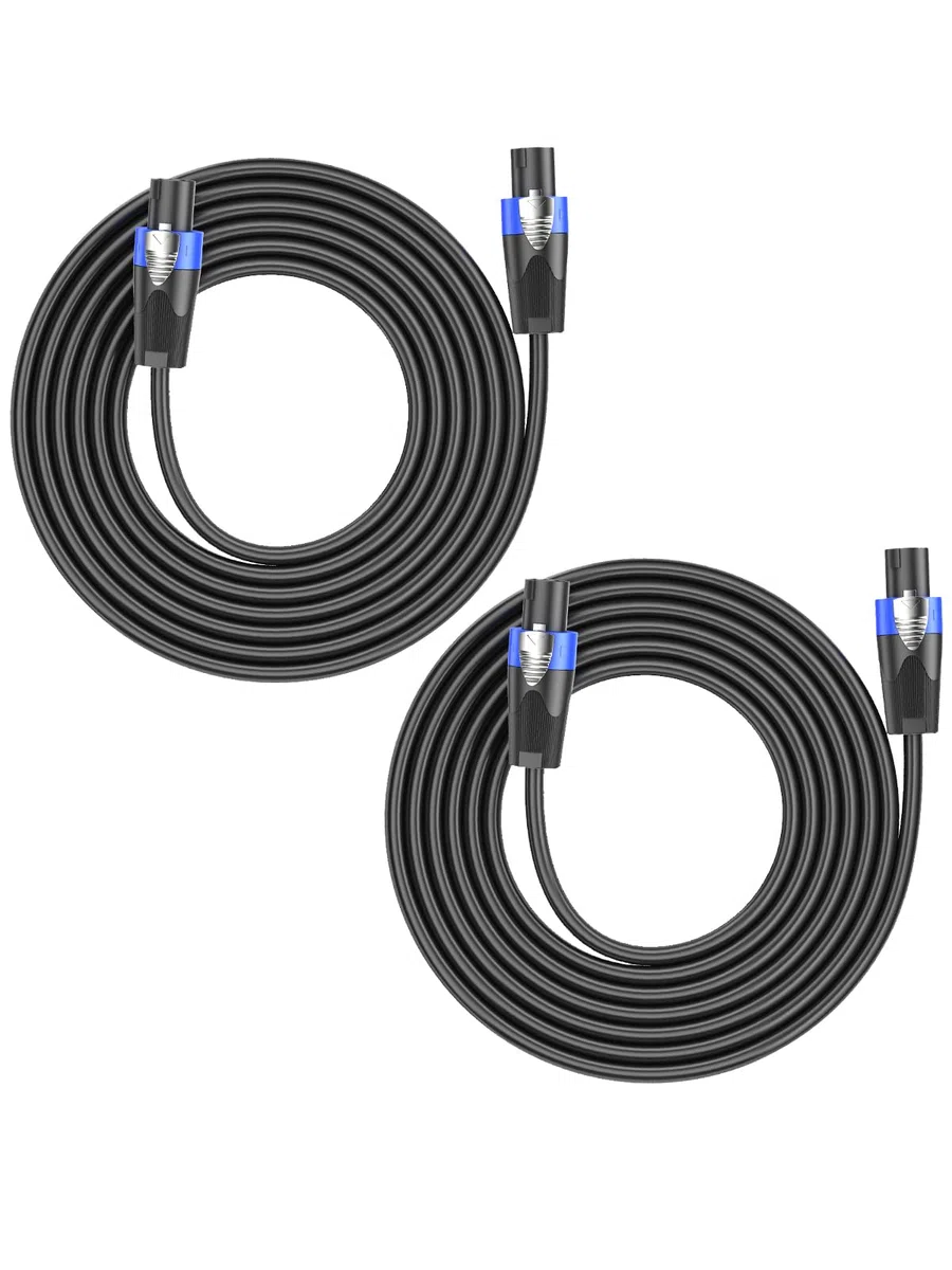 GCTBL 5M 2Pack Speakon auf Speakon Kabel, Professionelles 15 Gauge Audiokabel DJ/PA Lautsprecherkabel mit Twist Lock