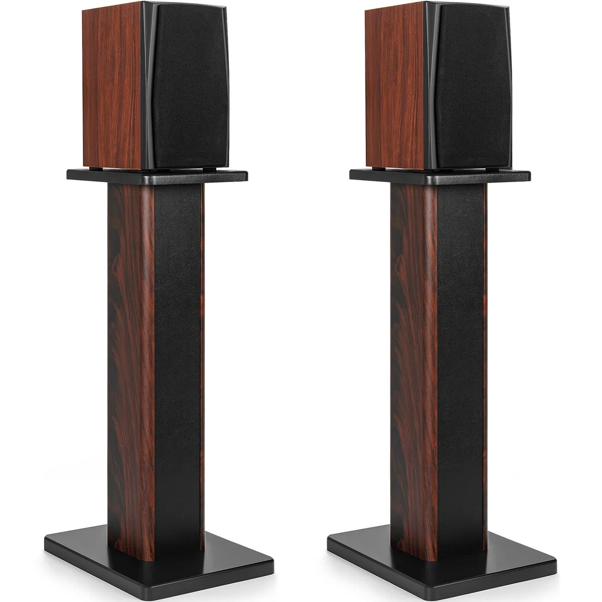 OUUTMEE 70 cm (28 Zoll) Lautsprecherständer aus Holz – Robuste HiFi-Lautsprecherständer für Heimkino,Universelle Standlautsprecherhalterung für Bücherregale mit sandbefüllbarem Design (2er-Set)
