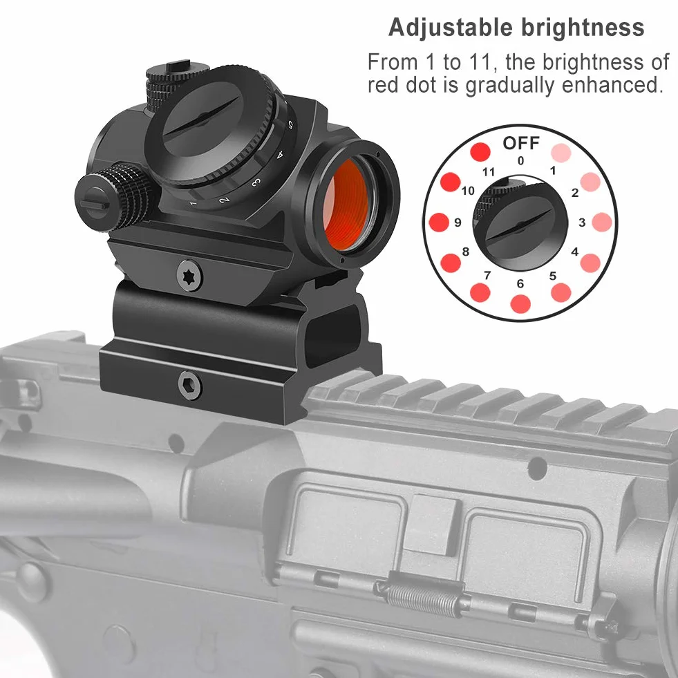 Feyachi RDS-22 Red Dot Visier 1 x 22mm 2MOA Airsoft Visier leuchtpunktvisier Kompaktes Rotpunktvisier Zielfernrohr für 20mm/22mm Picatinny/Weaver-Schienen
