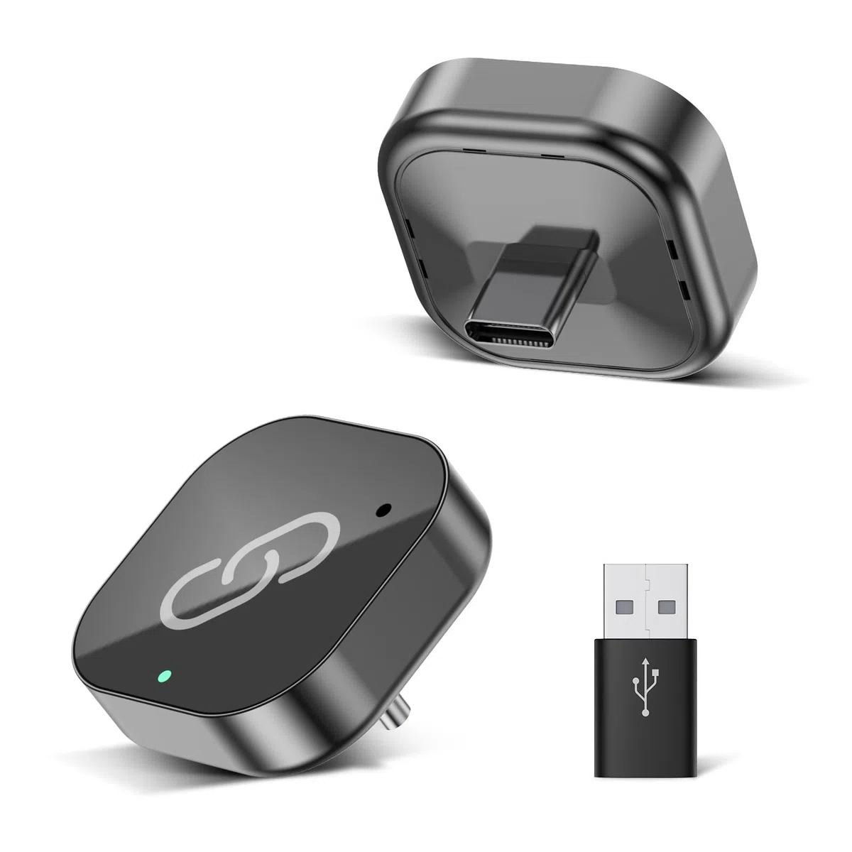 Spedal 2-in-1 Wireless CarPlay & Android Auto Adapter, USB-A/C Dongle, Wired zu Wireless, 5.8GHz WLAN, Bluetooth 5.3, Plug & Play, kompatibel mit Fahrzeugen ab 2016 (Hochglanz Schwarz)
