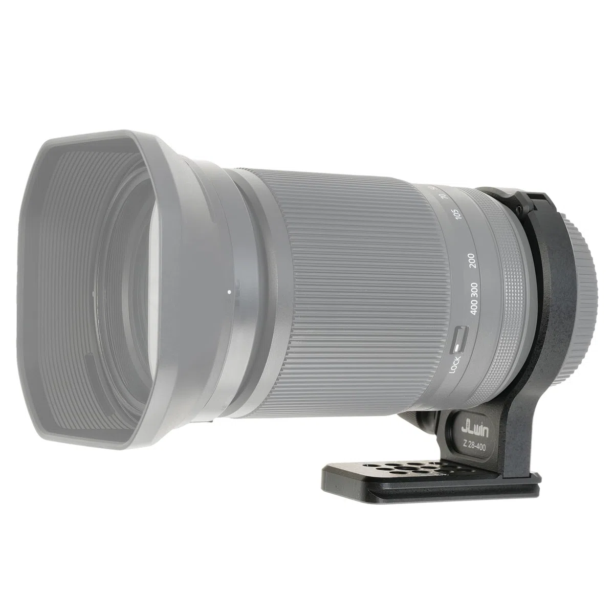 FOTGA Metall-Stativhalterung Objektiv Stativschelle Halterungsring 70mm für Nikon NIKKOR Z 28-400mm f/4-8 VR Objektiv, unten mit 1/4" & 3/8" Schnellwechselplatte für Acra-Swiss Stativ