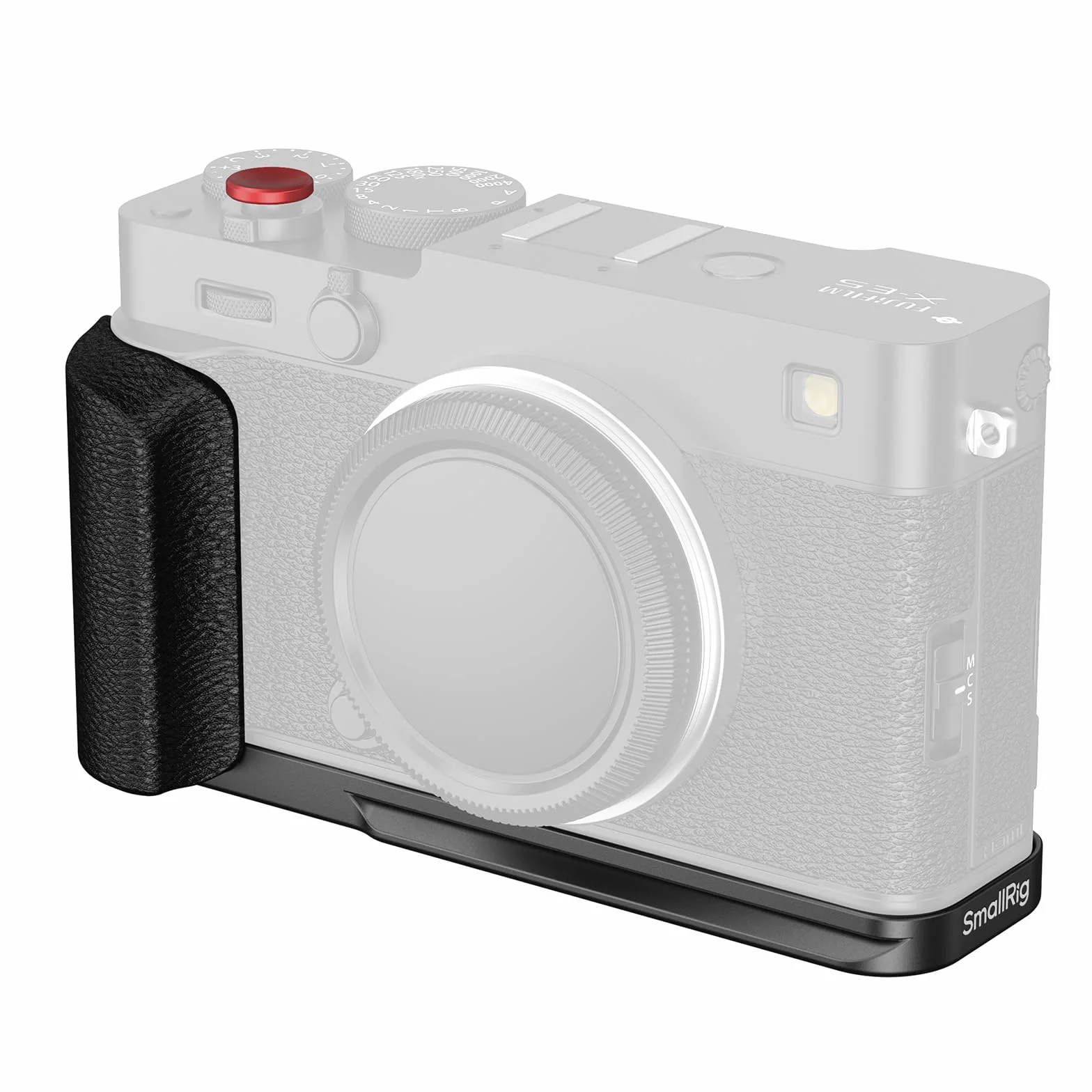 SMALLRIG X-E5 L-förmiger Handgriff für FUJIFILM Kamera, integrierte Schnellwechselplatte für Arca, 1/4"-20 Löcher, Leichter ergonomischer Silikon-Handgriff, Auslöser (Schwarz) – 5448