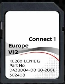 Generisch Aktualisierung der Kartographie GPS Navigation Europa 2022 V12 – Datenbank Q3.2020 – D43BD04-D0120-2001 kompatibel mit Nissan Connect 1