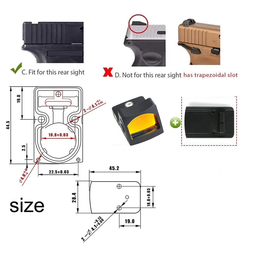 RMR Red Dot Sight Mini Red Dot Sight mit 20mm Montageschiene