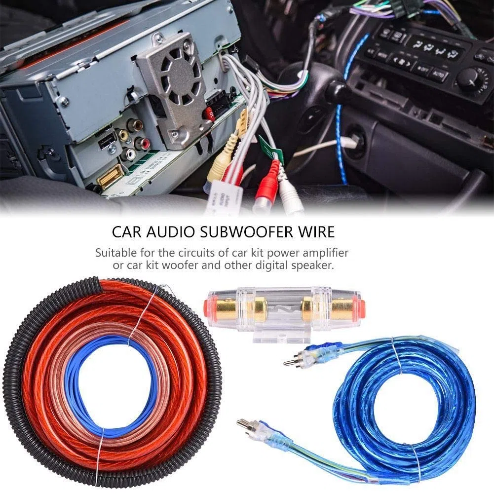 KSTE Subwoofer Cable, Car Subwoofer Wire Kit, 4 Guage 2800W Car Audio Verstärker Lautsprecher Installation Wire Cable Kit Fuse Anzug