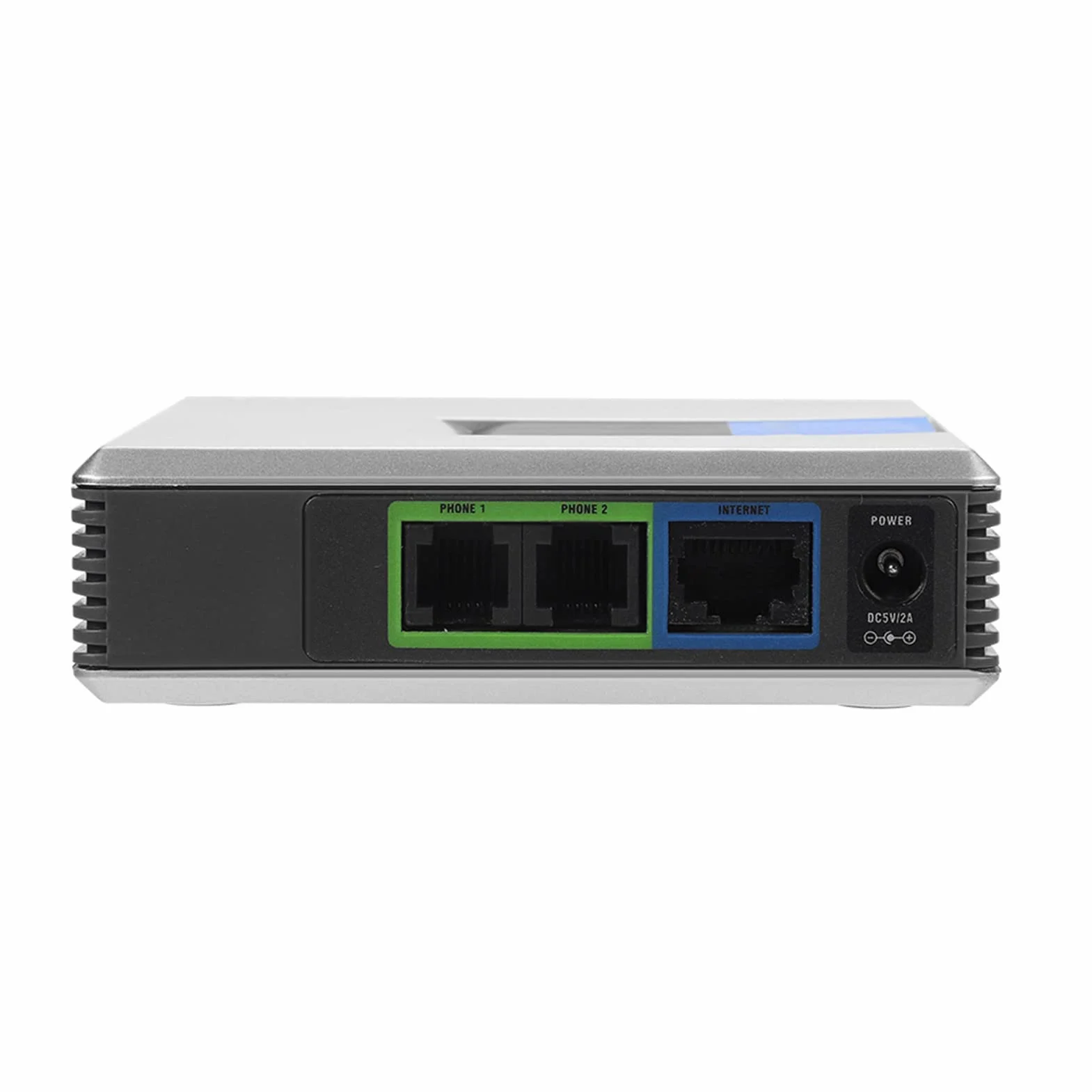 VoIP Gateway Internet, Internet Telefon Adapter Telefon 2 Ports Adapter SIP RJ45 Kabel für Linksys PAP2T (EU-Stecker)