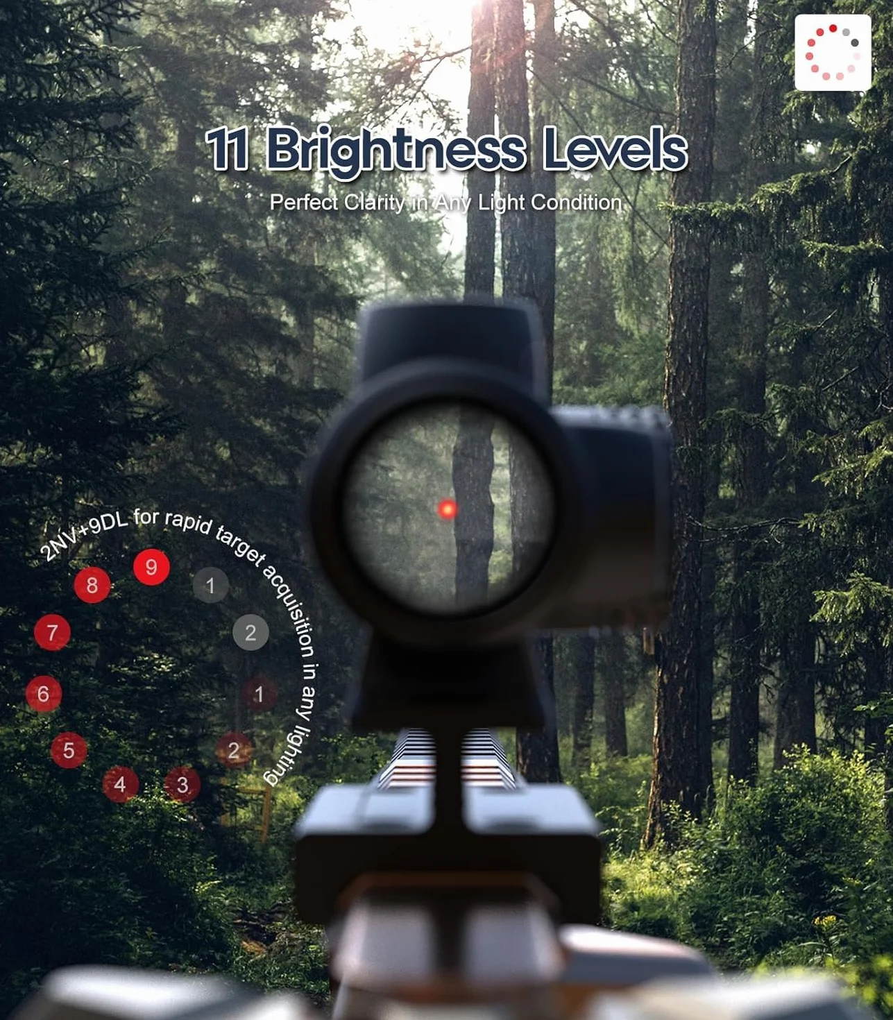 Feyachi V90 2 MOA Red Dot Visier, 1 x 25mm Leuchtpunktvisier Wasserdicht Zielfernrohr mit 0,75 Zoll Riser Mount für 20/22mm Picatinny/Weaver-Schienen