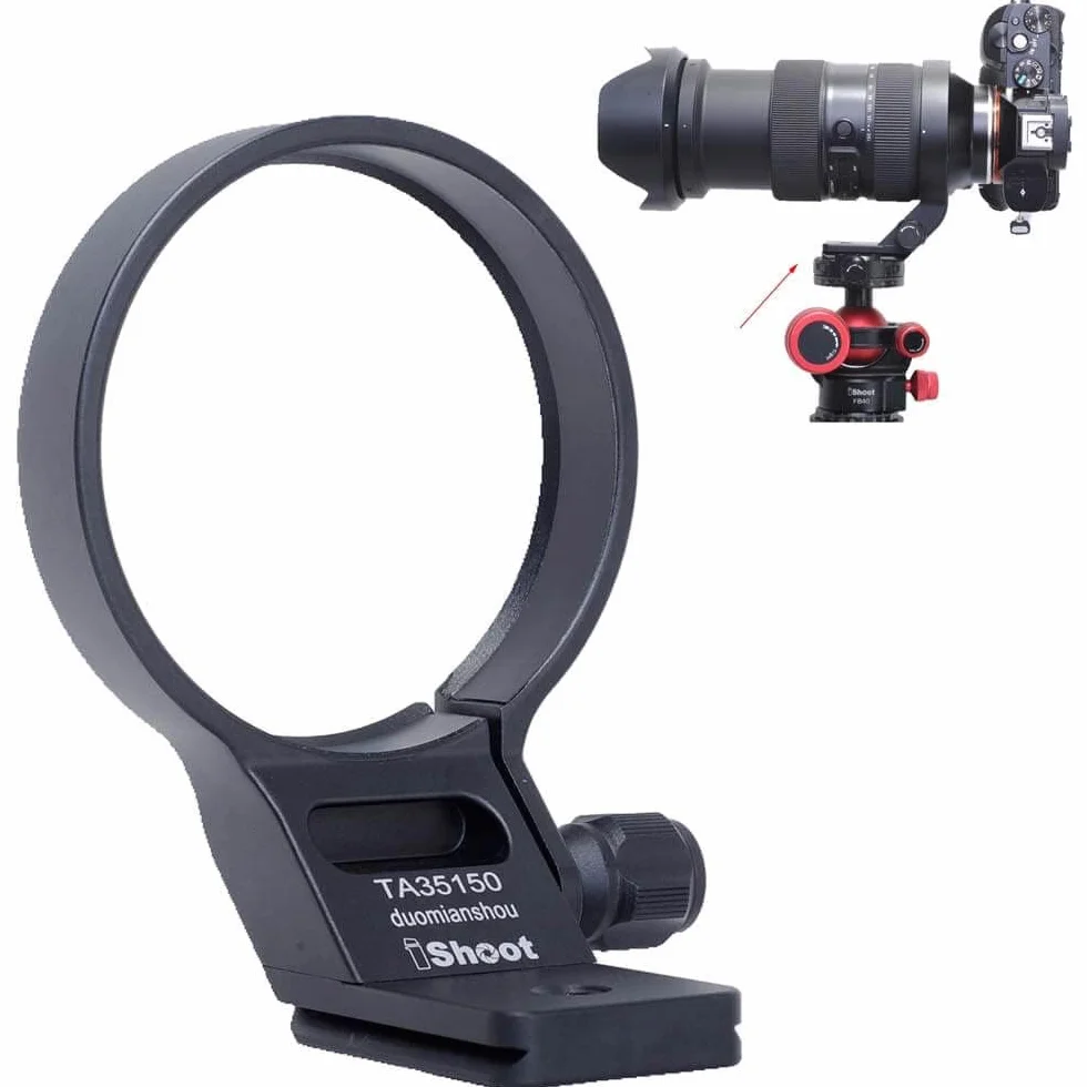 Metall-Stativ-Halterungsring, kompatibel mit Tamron 35–150 mm f/2–2.8 Di III VXD A058 E Halterung, Objektivstütze, Halterung unten ist Arca-Swiss Fit Schnellwechselplatte mit Schwalbenschwanznut